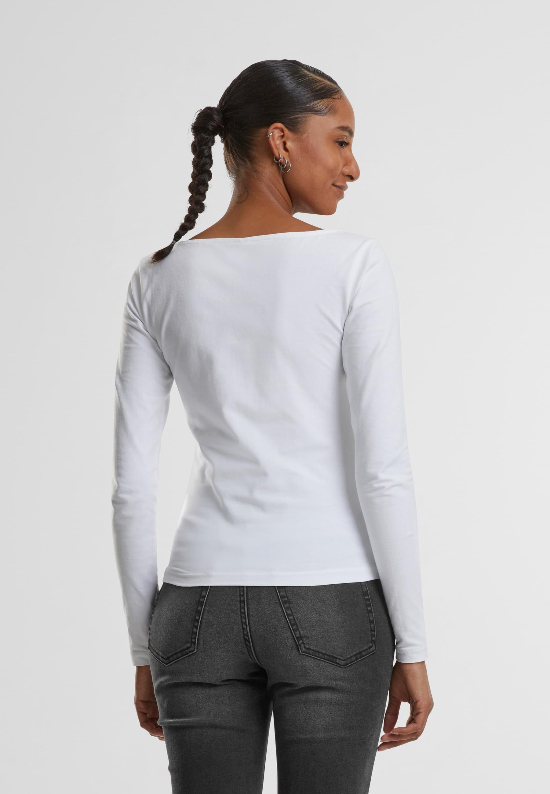 URBAN CLASSICS Longsleeve »Urban Classics Ladies Wide Neck Longsleeve«, (1 tlg.)