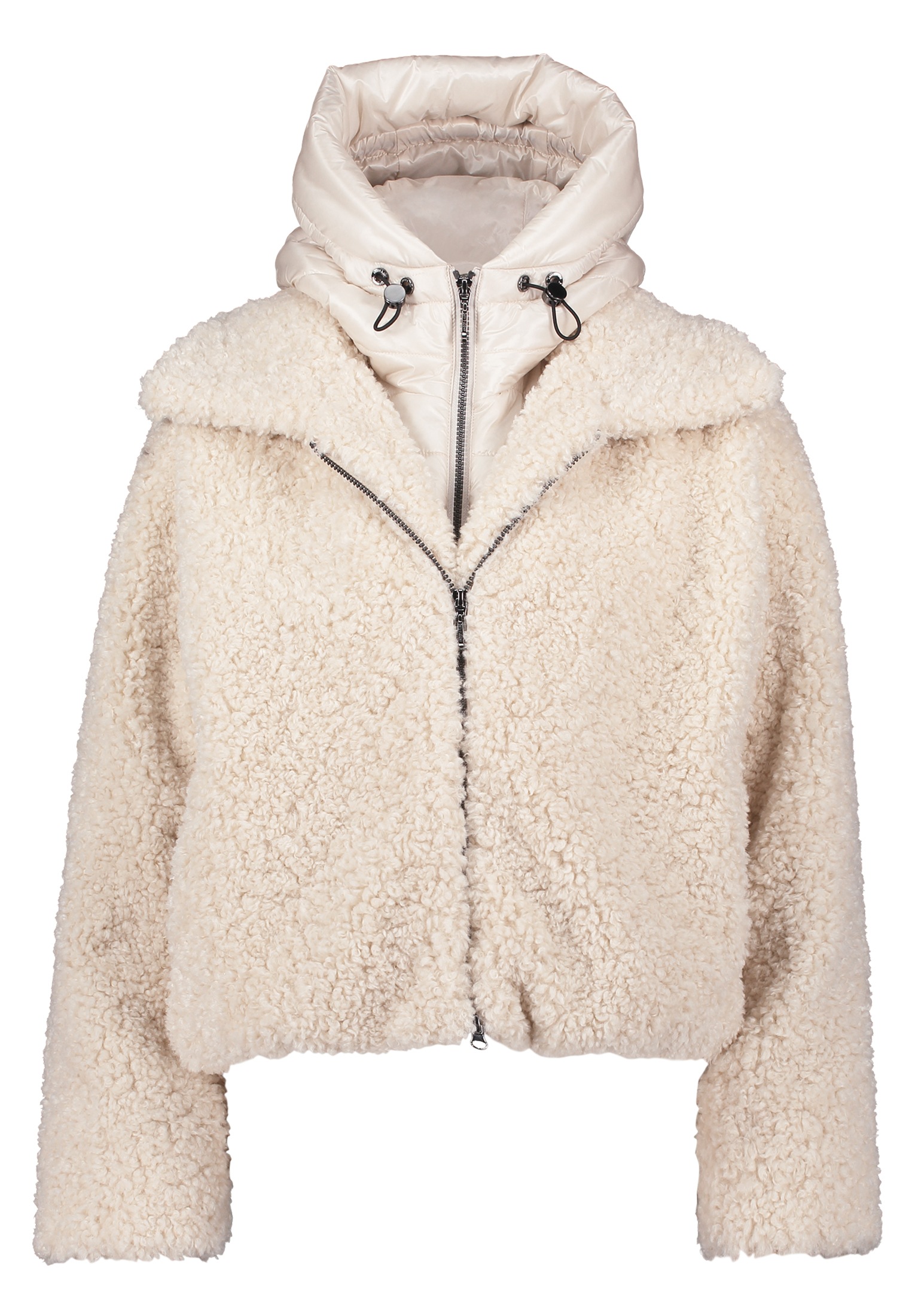 Amber & June Plüschjacke "Damen mit abnehmbarem Westenteil" mit Kapuze günstig online kaufen