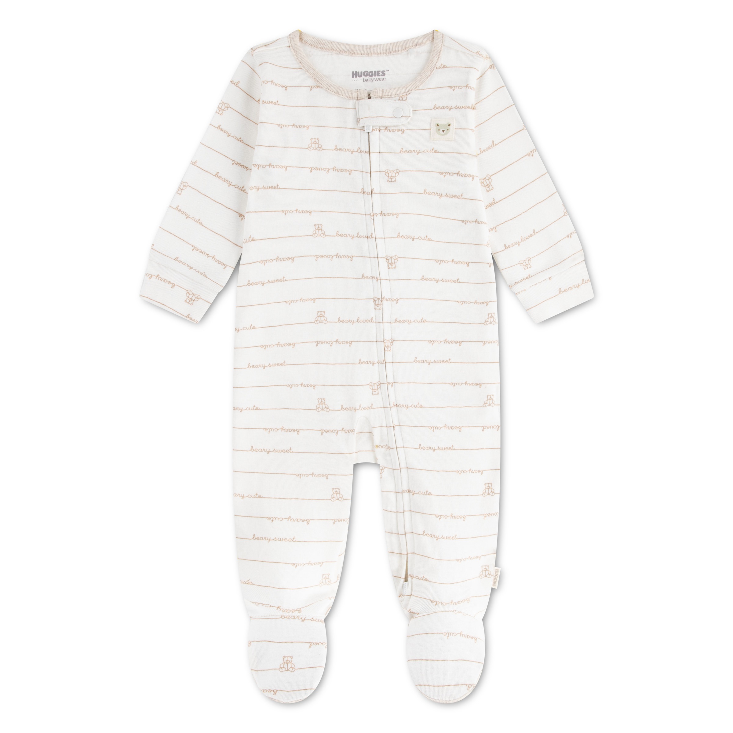HUGGIES babywear Overall "HUGN FOOTED COVERALL" Langarm mit Füßen-durchgehener Reißverschluss-Allover-Print-unisex