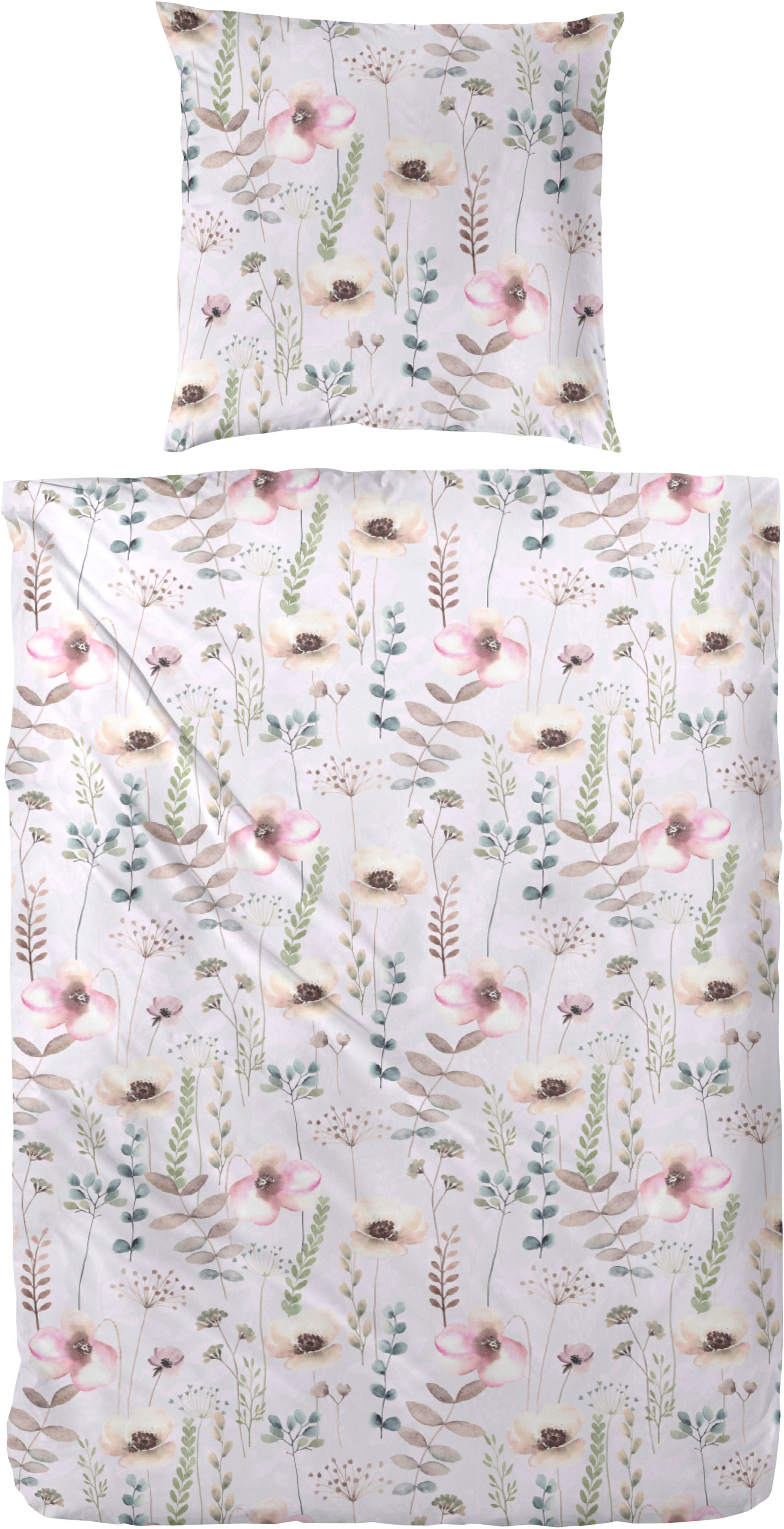 Primera Bettwäsche "Bio-Renforce Bettwäsche Fleur" 2 Stk. mit hübschen Blum günstig online kaufen