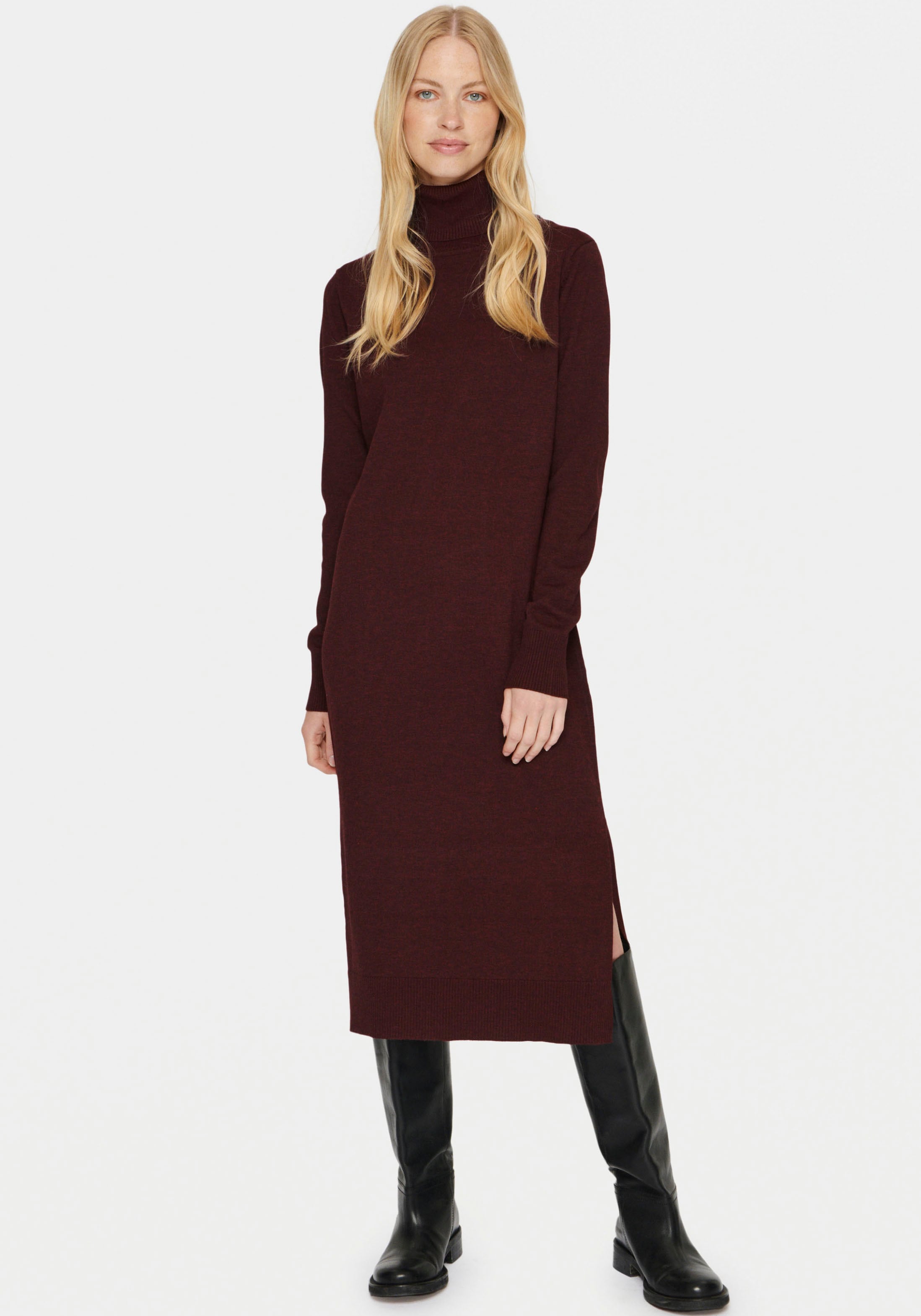 Long »MilaSZ | Tropez Neck kaufen Saint Roll online Strickkleid Dress« BAUR