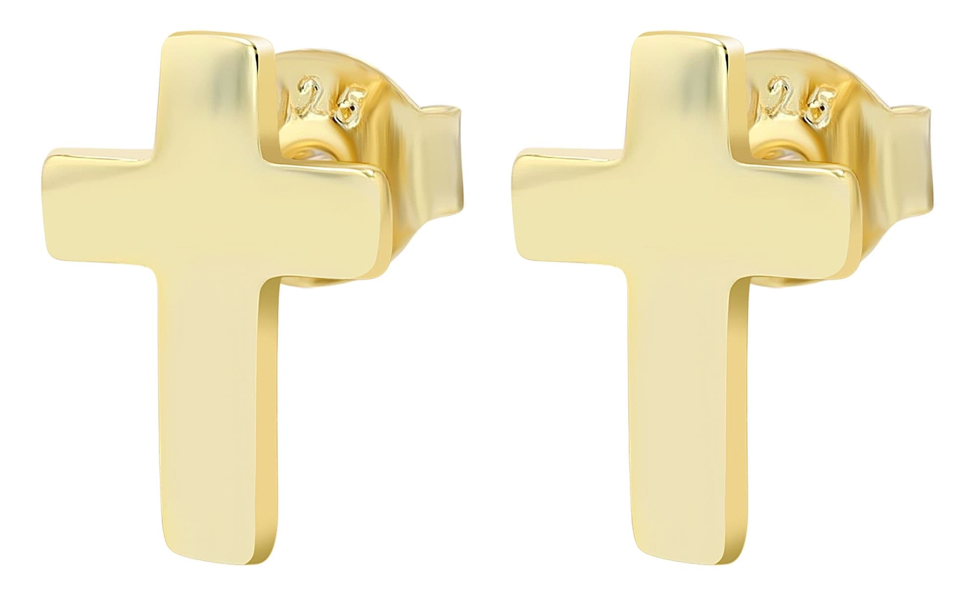 Adelia´s Paar Ohrhänger "Damen Ohrringe – Ohrstecker Kreuz aus 925 Silber" günstig online kaufen