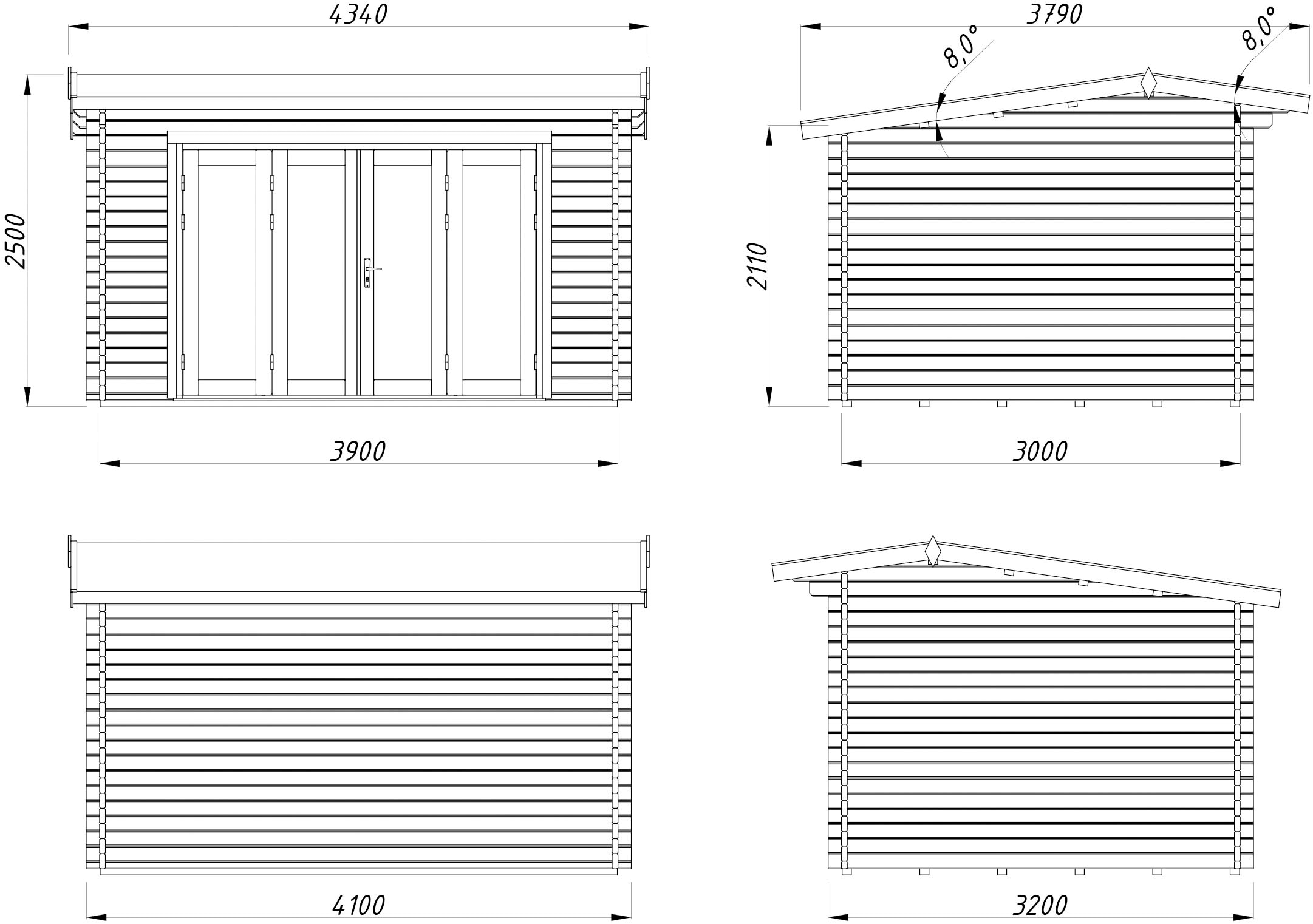 Palmako Gartenhaus »Ines Bitfold« verschiedene Farben