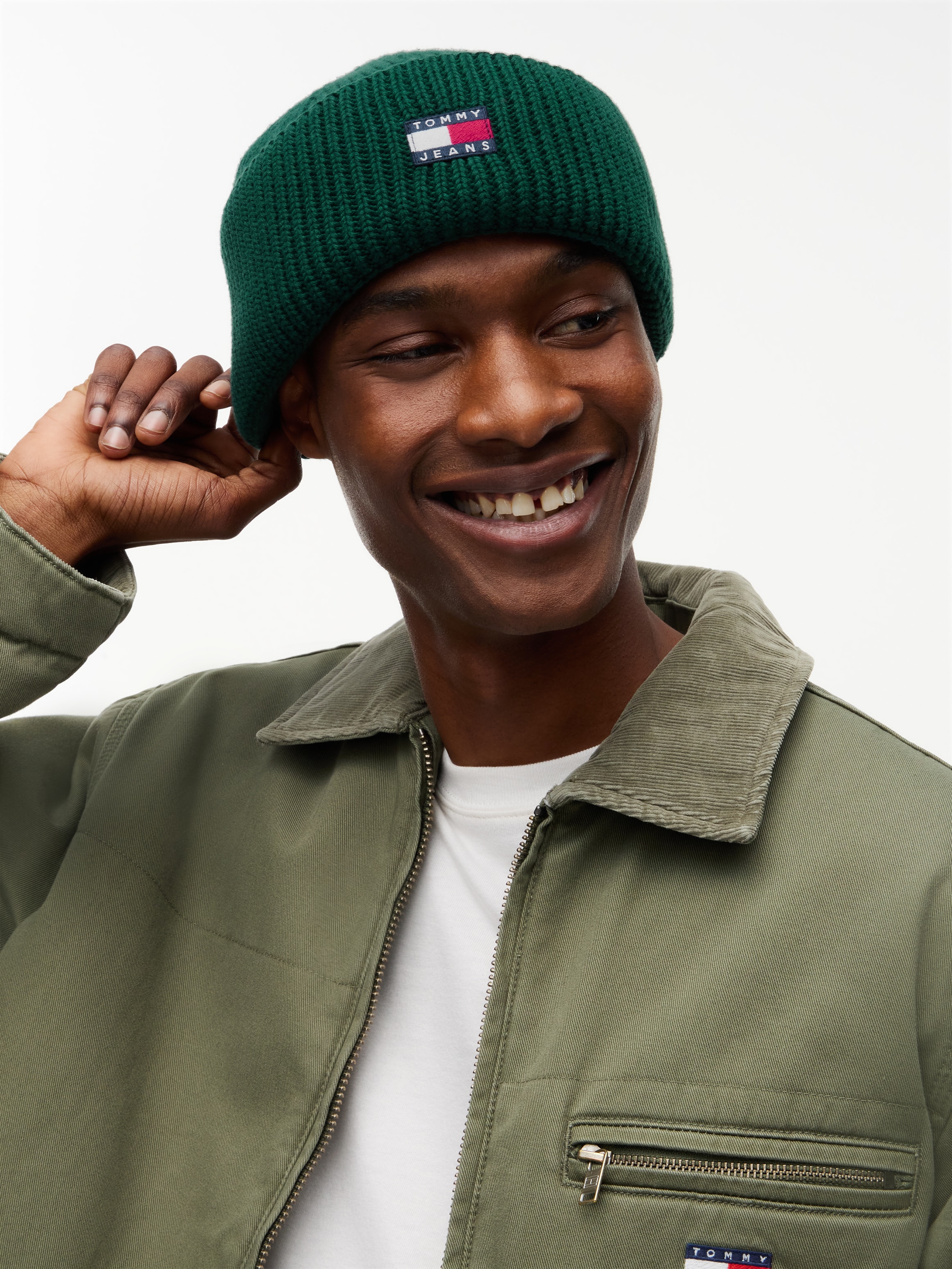 Tommy Jeans Beanie "TJM HERITAGE SHORT" Umfang 58 cm, im Fischermann-Style