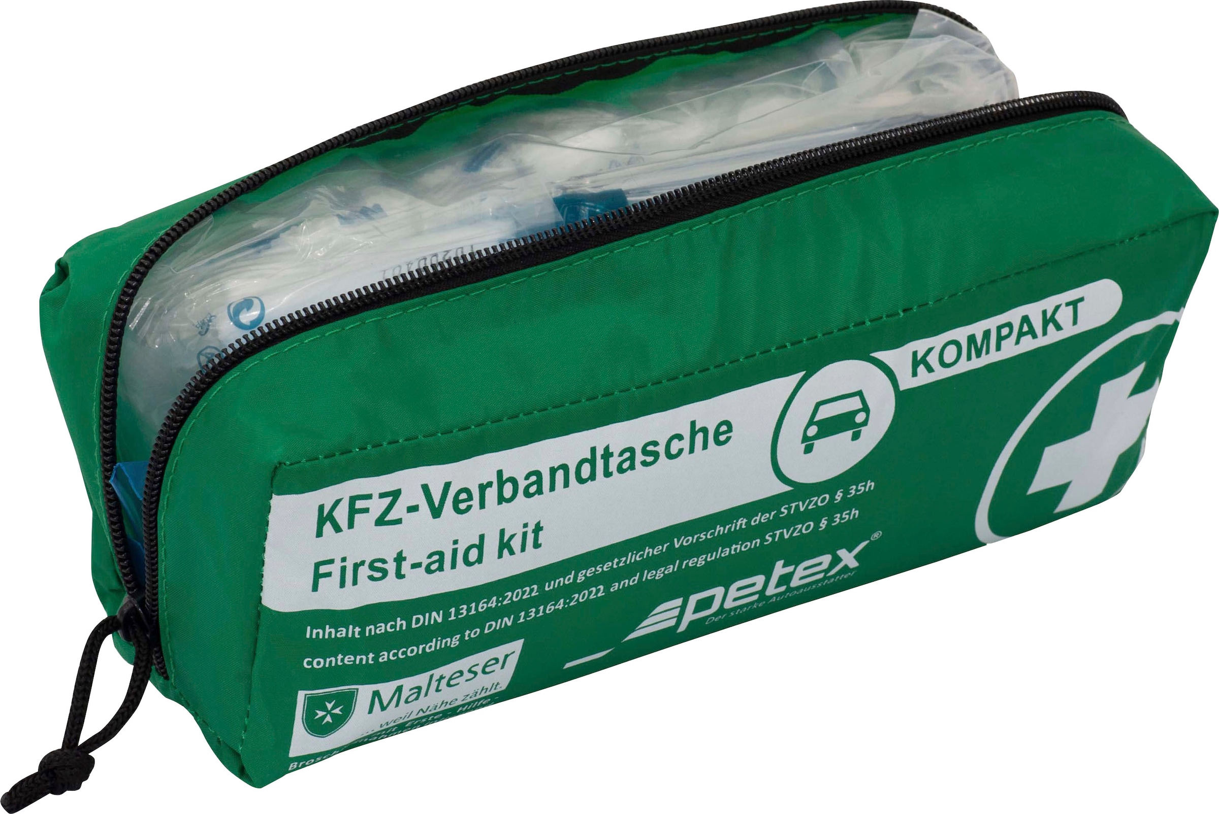 Petex KFZ-Verbandtasche »Kompakt«, mit Inhalt nach DIN 13164:2022