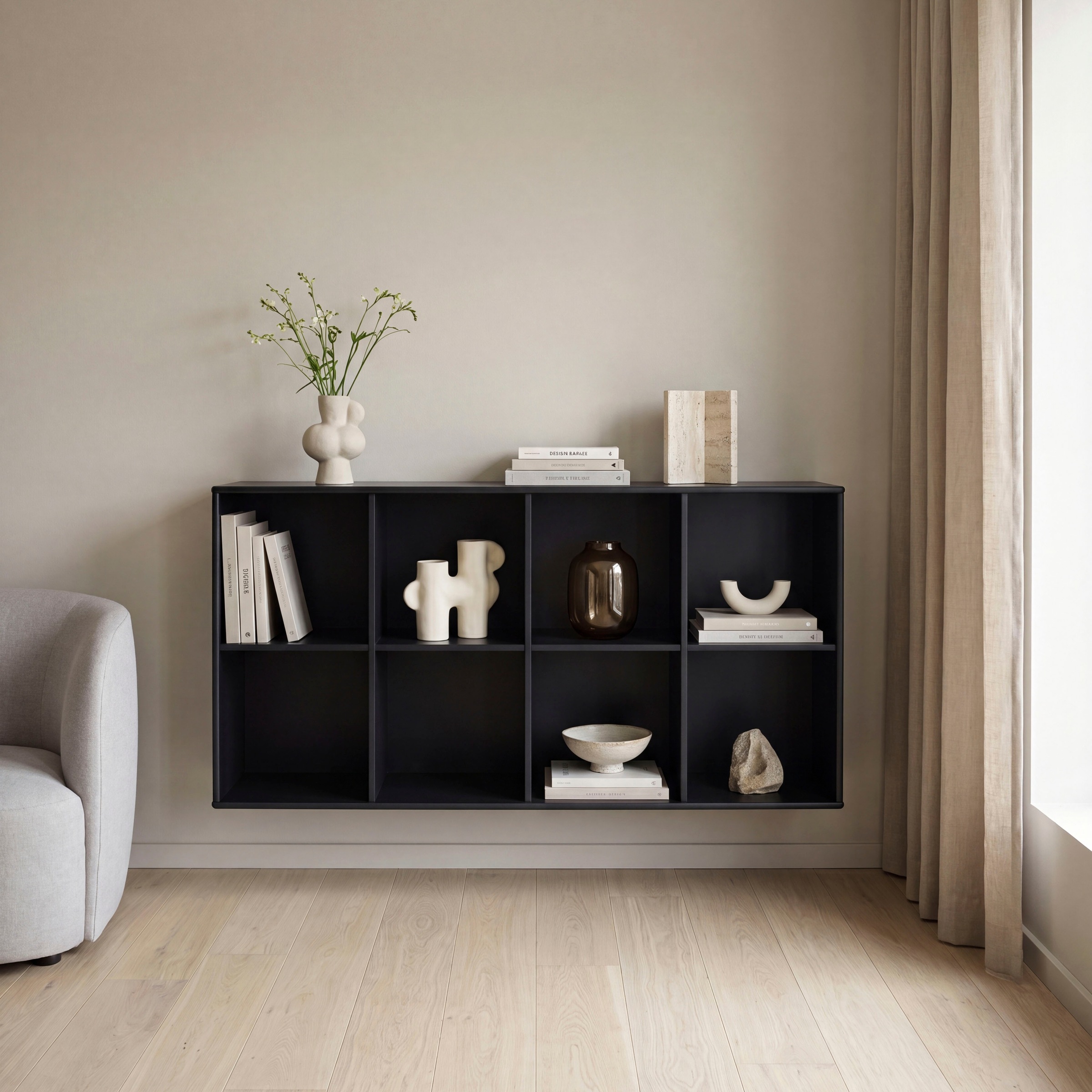 Hammel Furniture Sideboard »Mistral Kubus 116, hängend/stehend montierbar« 1 Stk. tlg. Verstellbar Einlegeböden, B: 136 cm, anpassungsbar Designmöbel