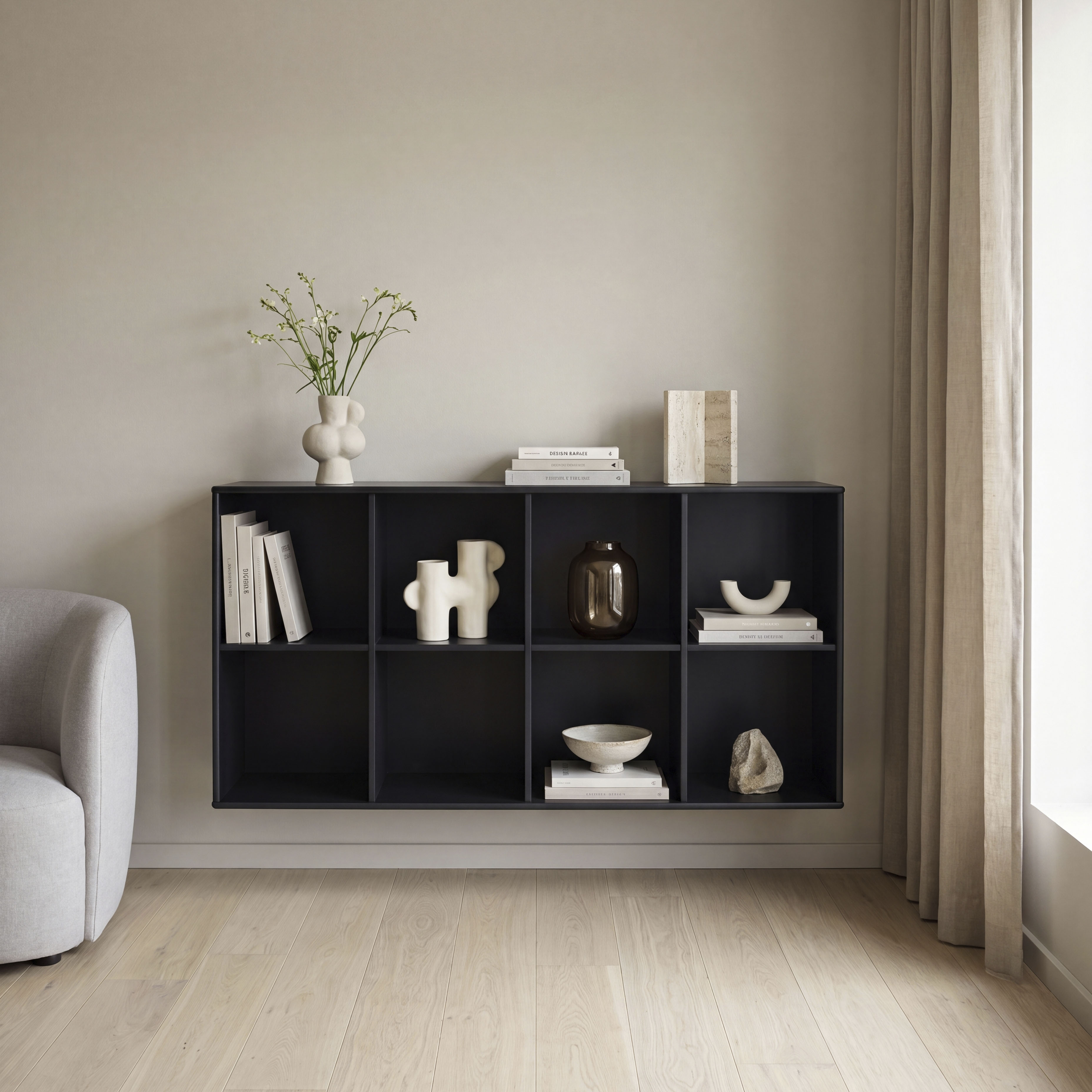 Hammel Furniture Sideboard "Mistral Kubus 116, hängend/stehend montierbar" 1 Stk. tlg. Verstellbar Einlegeböden, B: 136 cm, anpassungsbar Designmöbel