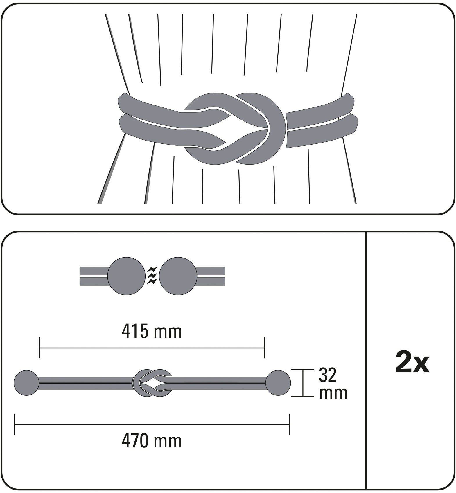 GARDINIA Raffspange »Raffhalter Kordel«, (2 St.), zum Dekorieren und Raffen