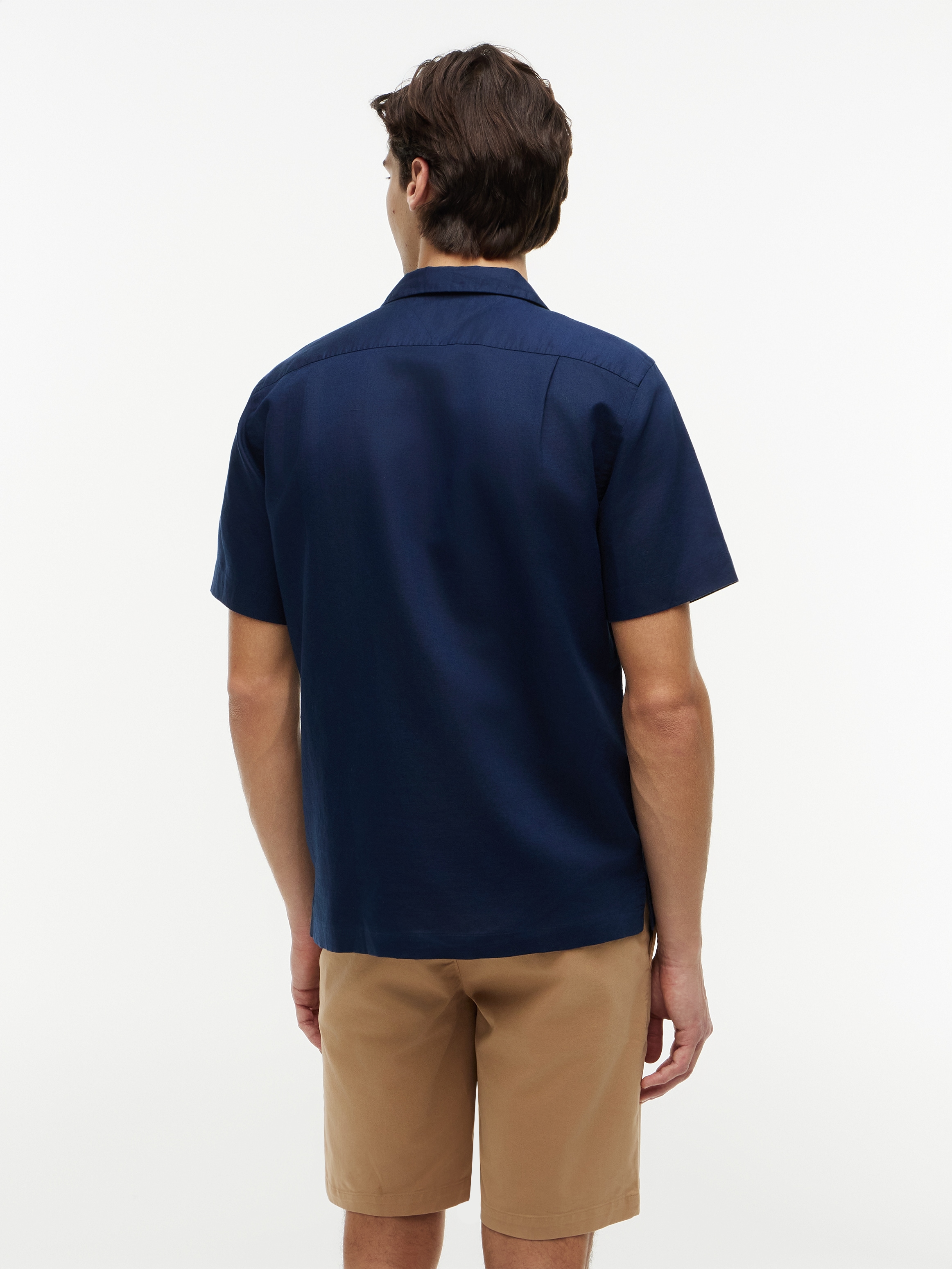 Tommy Hilfiger Kurzarmhemd »LINEN BLEND SOLID SS RF SHT« aus Baumwollmix mit Leinen