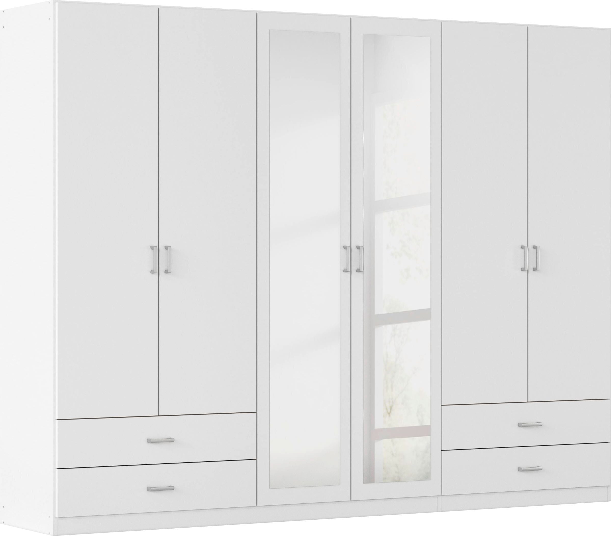rauch "Kleiderschrank Schrank Garderobe Wäscheschrank BORBONA" Breiten 226/271 cm, Höhe 210 cm, in 2 Breiten, mit Spiegel und vielen Farbkombinationen MADE IN GERMANY
