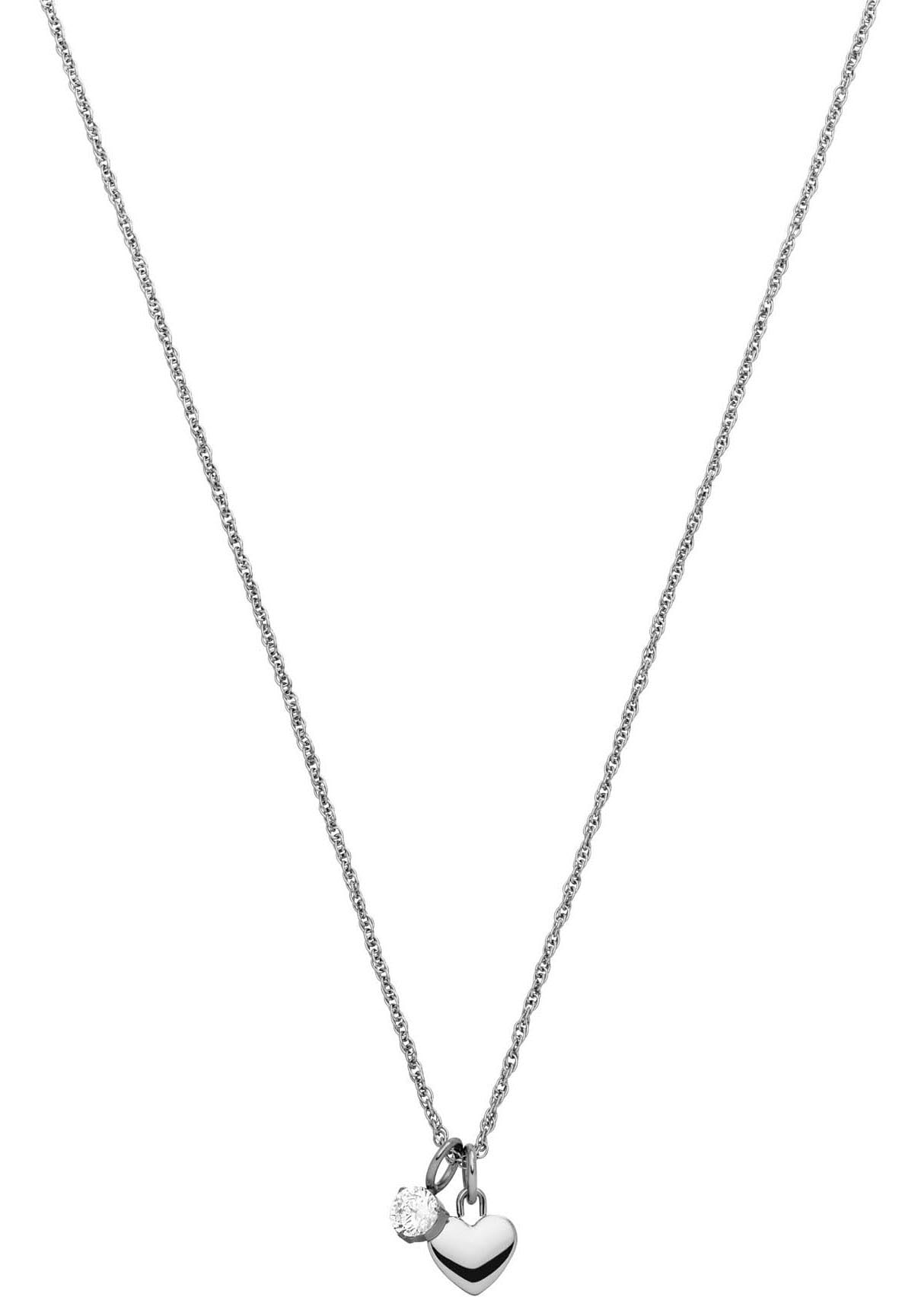 Purelei Kette mit Anhänger »Schmuck Geschenk Anhänger Herz und Solitär, 2149-Necklace-Brave«, mit Zirkonia (synth.)