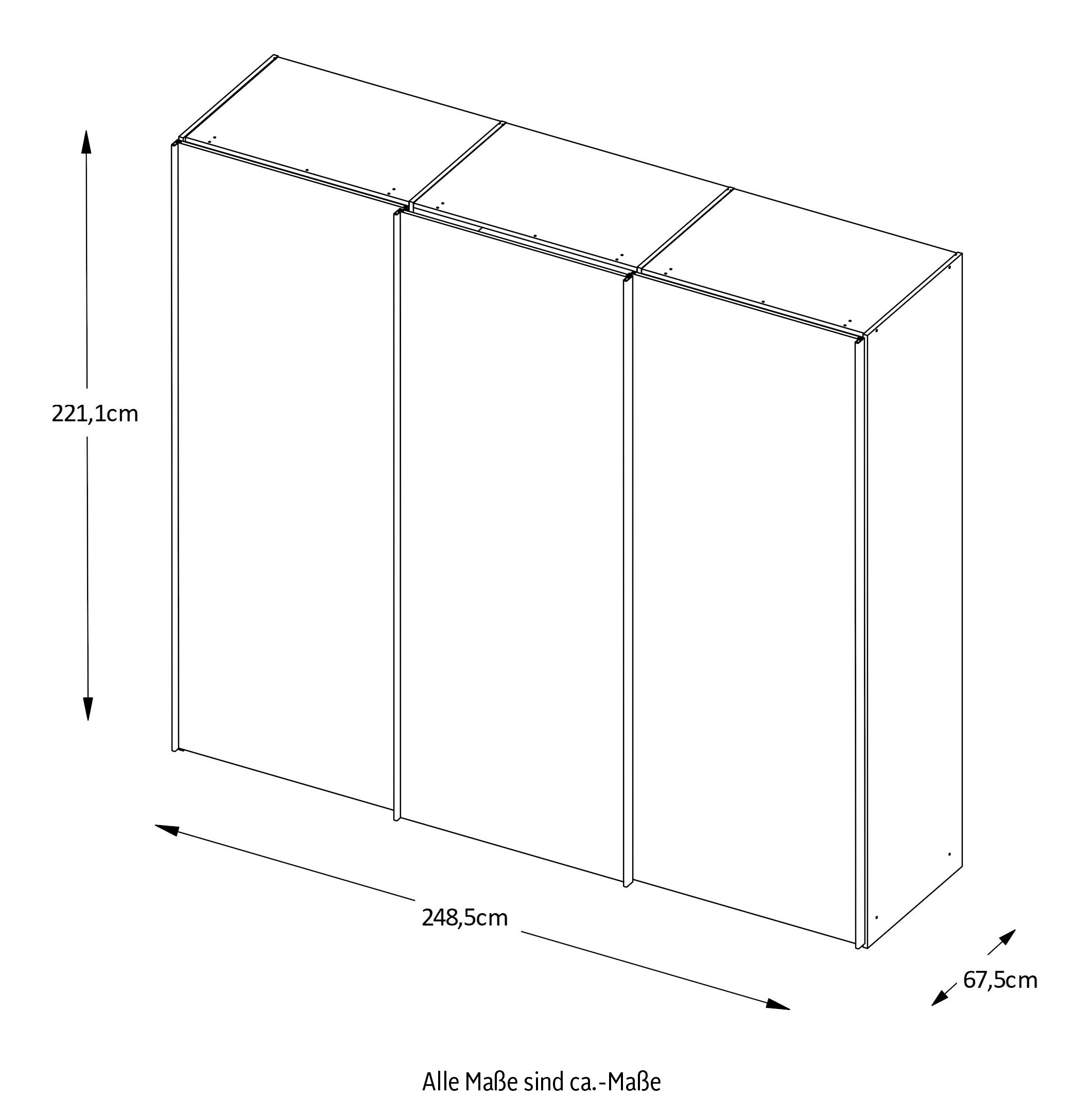 STAUD Schwebetürenschrank »Sinfonie Plus, edles Design in hochwertiger Qualität, Made in Germany«, Mit Spiegeltür und vier verschiedenen Ausstattungsvarianten