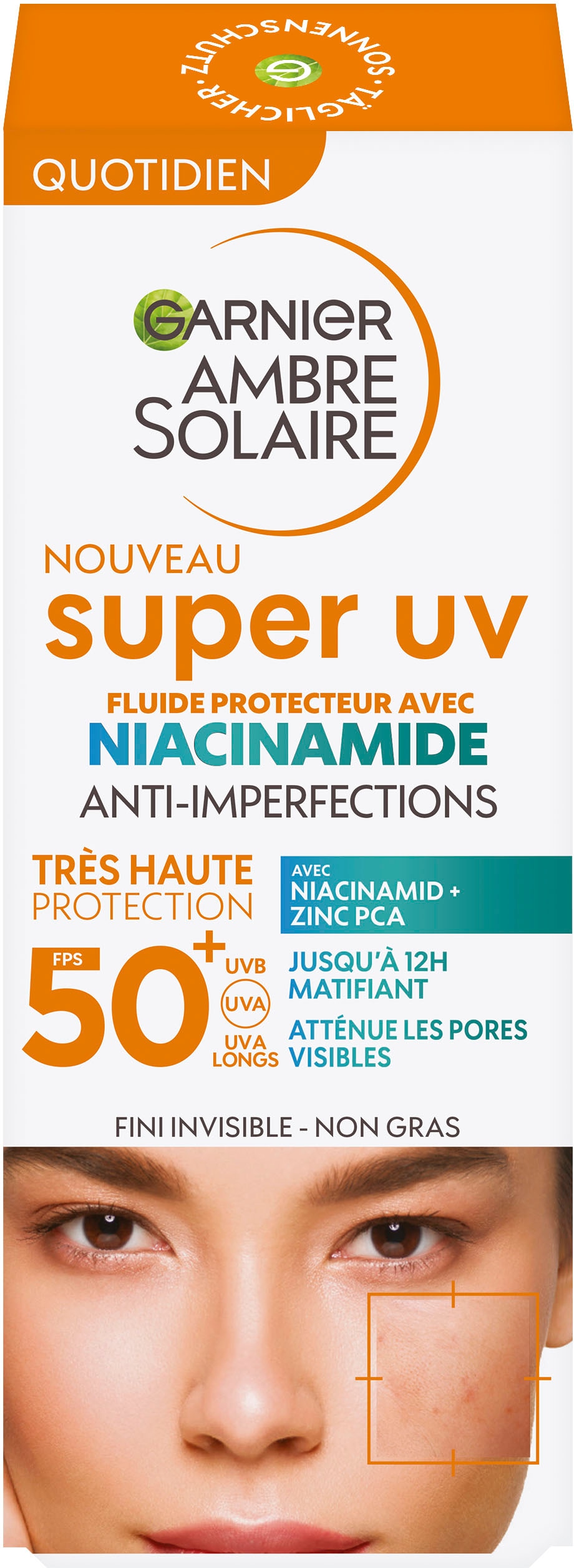 GARNIER Sonnenschutzfluid »Garnier Sonnenschutzfluid Niacinamid LSF50+«, mit Niacinamid und Zink