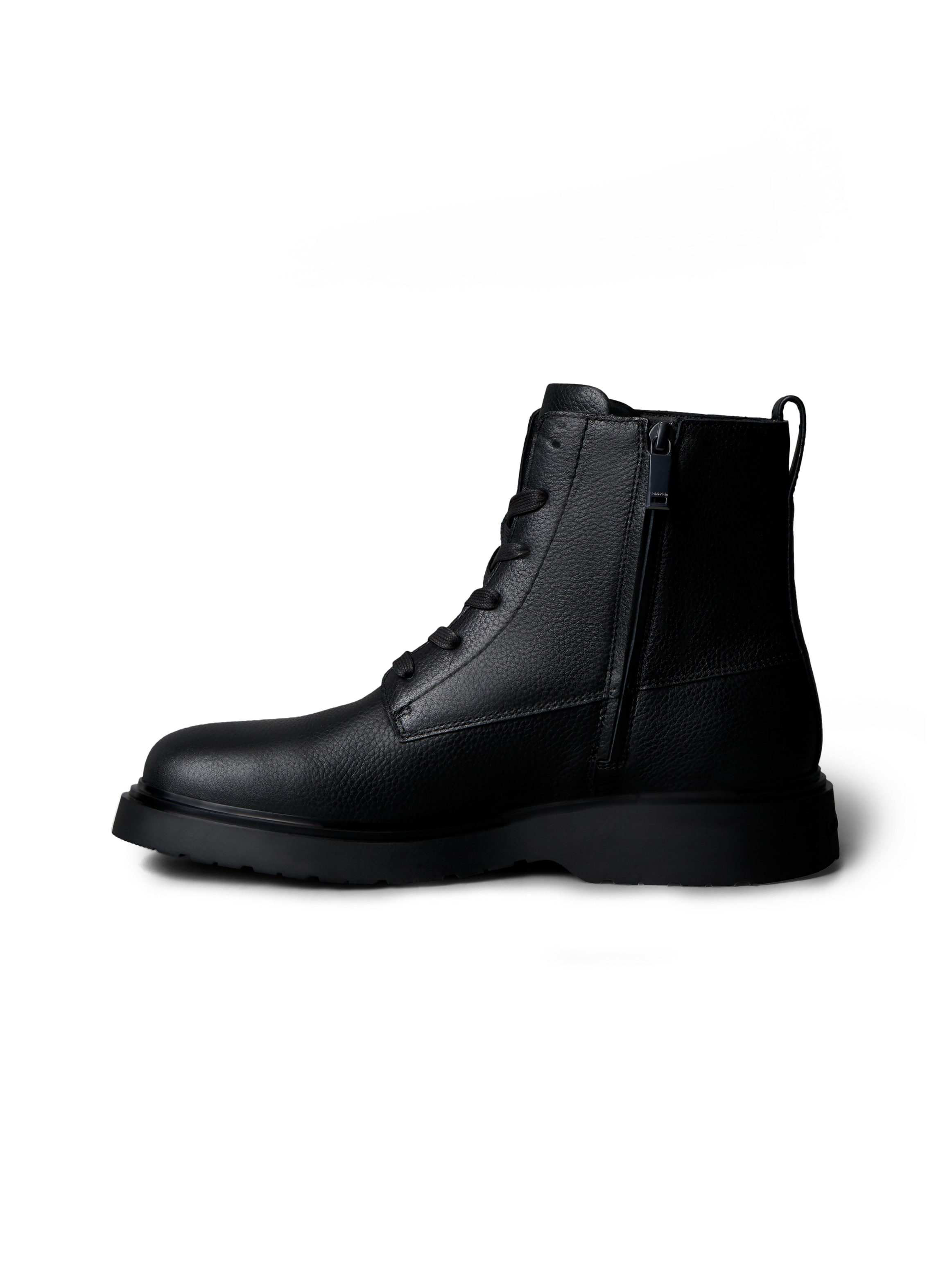 Calvin Klein Jeans Schnürboots »COMBAT ESS LACE UP ZIP BOOT LTH«, Schnürstiefelette, Casual-Boots mit Reißverschluss