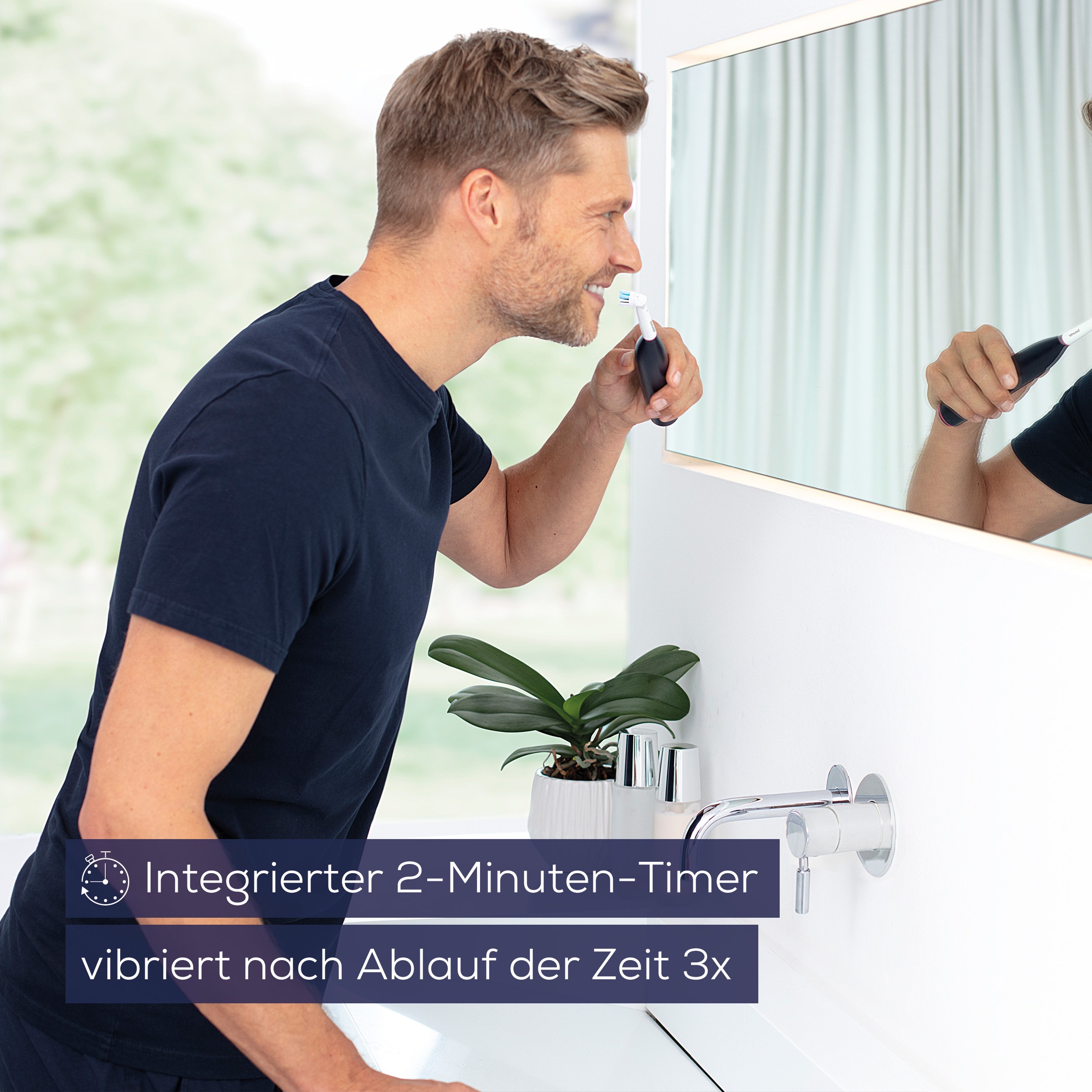 BEURER Elektrische Zahnbürste »TB 50, Elektrische Zahnbürste mit Andrucksensor & Langzeitakku«, 1 St. Aufsteckbürsten, Effektive Plaque-Entfernung, 3 Programme, bis zu 45 Tage Akkulaufzeit