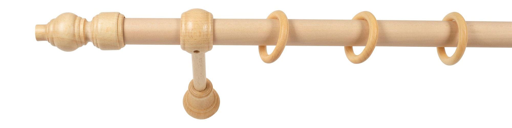 SN DECO GROUP Gardinenstange »Filigrano«, 1 läufig-läufig, Fixmaß, 28 mm, Holz, verschiedene Längen und Farben, Komplettset