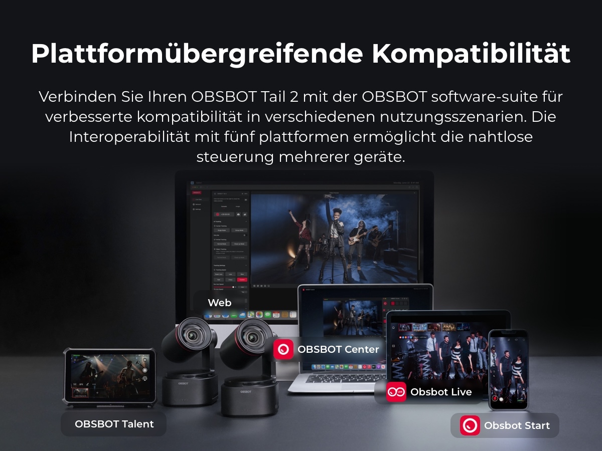 OBSBOT Camcorder »Tail 2« Bluetooth | LAN (Ethernet) 5 fachx opt. Zoom