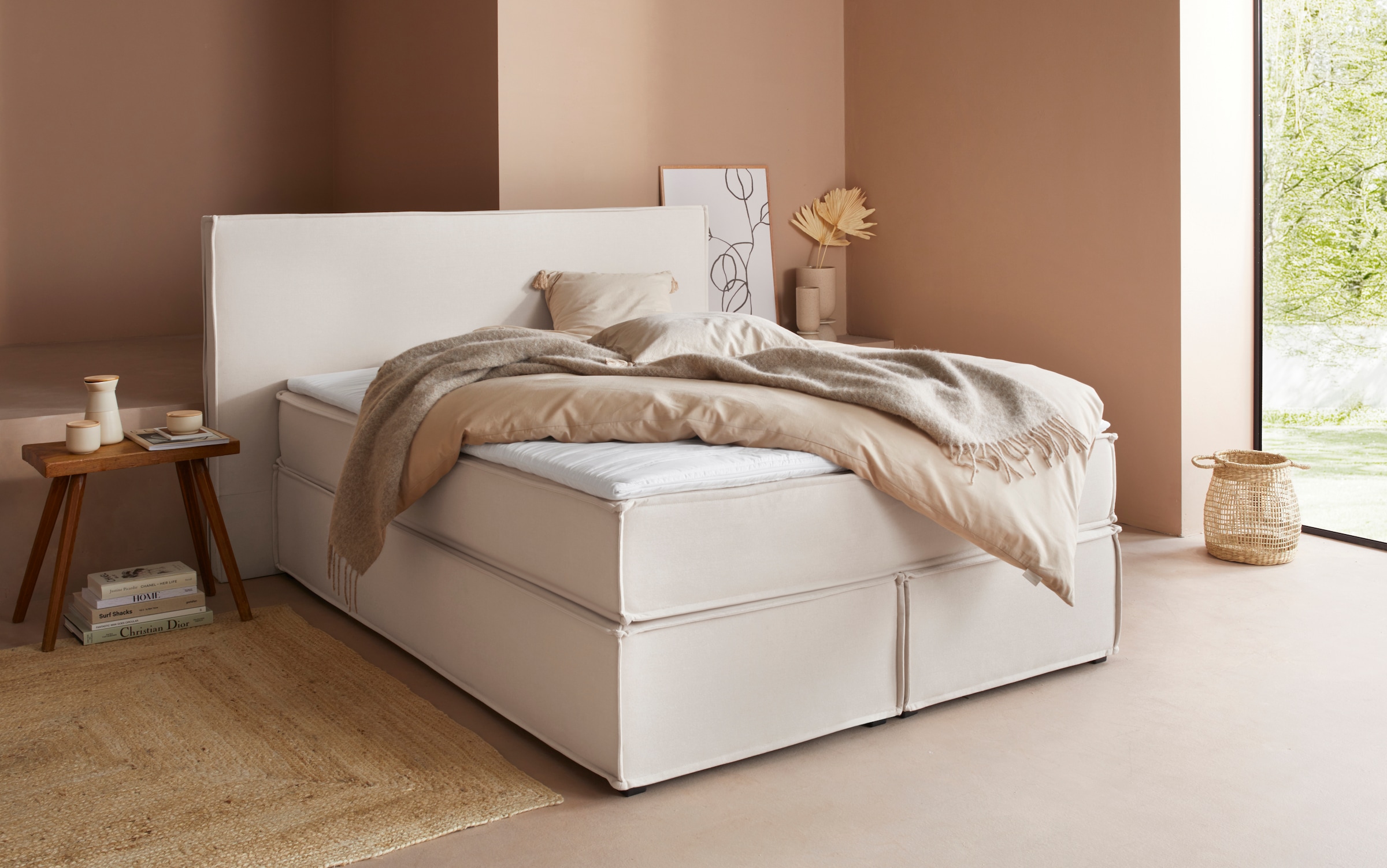 LeGer Home by Lena Gercke Boxspringbett "Yuma", incl. Topper, in 4 Breiten, günstig online kaufen