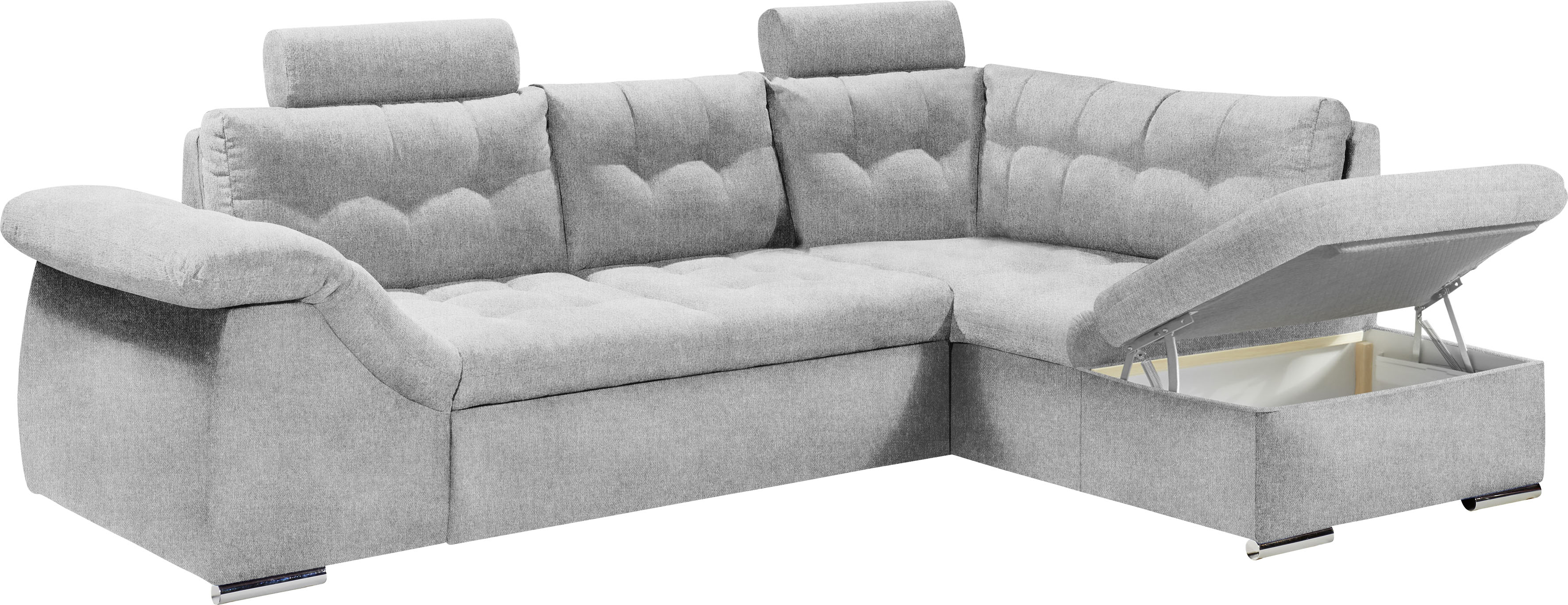 Thumbnail - ED EXCITING DESIGN Ecksofa "Oman L-Form" mit Bettfunktion, Bettkasten, Armteilverstellung & Kopfstützen