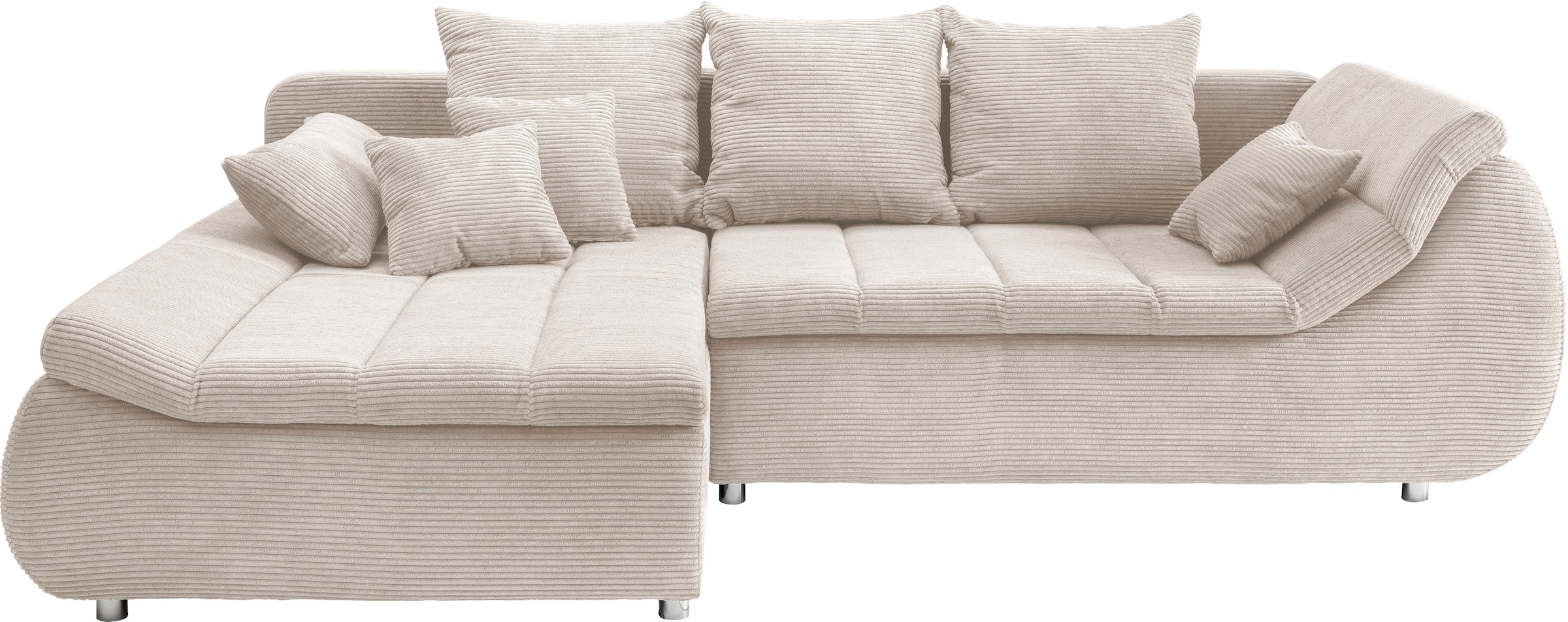 INOSIGN Ecksofa »Imola elegant und bequem, aktuelle Steppung im Sitz, L-Form«, wahlweise mit Bettfunktion