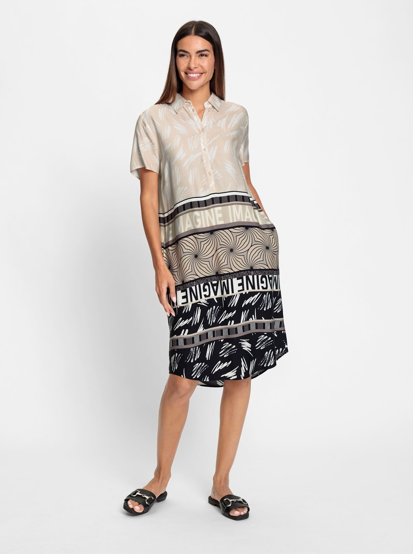 heine Druckkleid "Druck-Kleid" Nahttasche günstig online kaufen