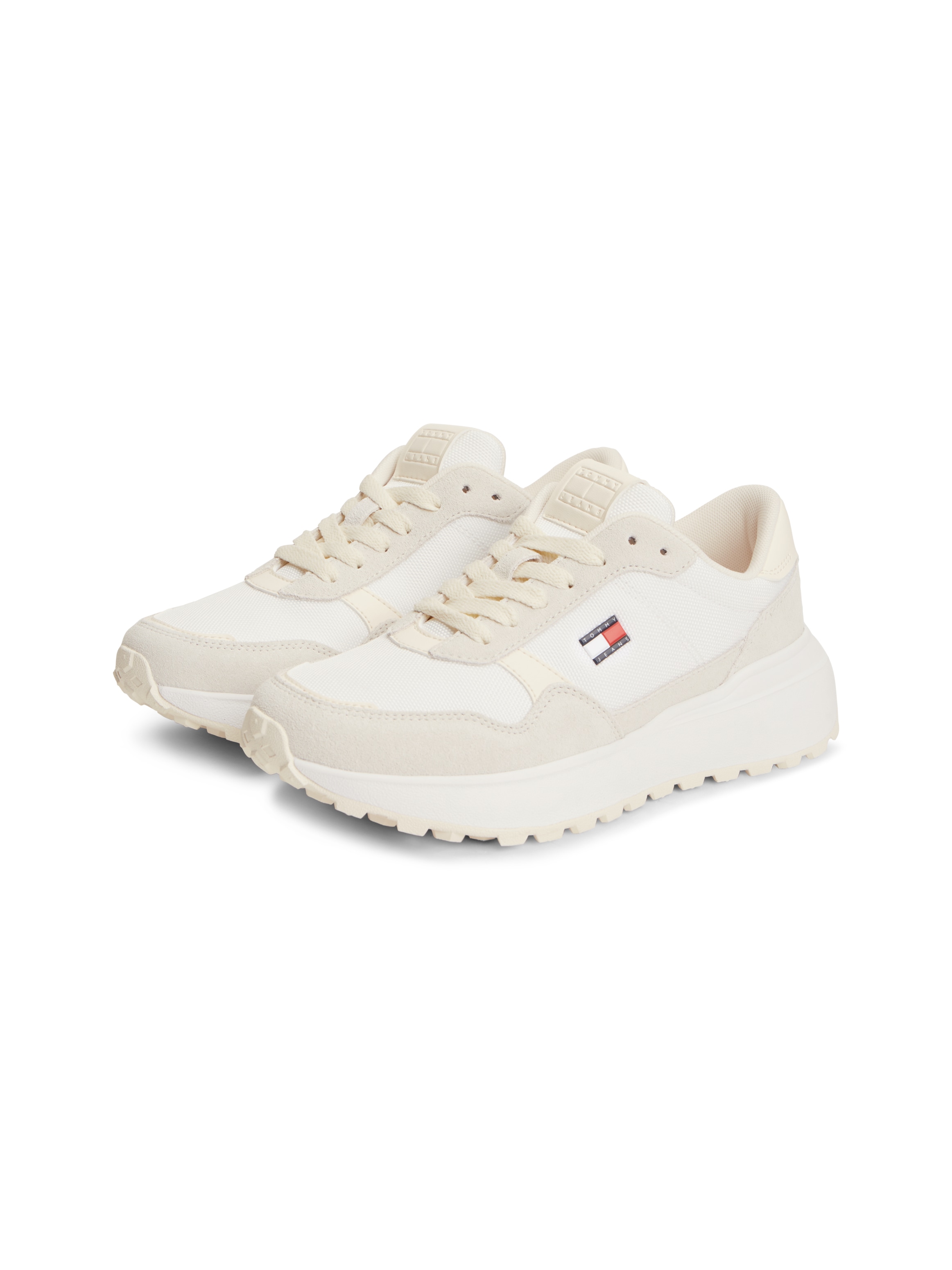 Tommy Jeans Keilsneaker "MODERN RUNNER MIX" Freizeitschuh, Halbschuh, Schnürschuh mit seitlichem Logo