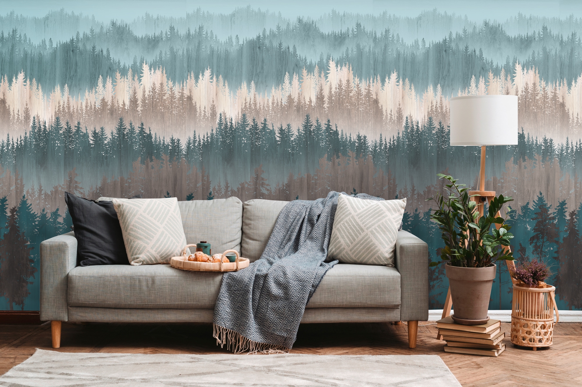 LIVING WALLS Fototapete "Metropolitan Stories. Travel Styles. Waldtapete", B/L: 1,59m x 2,8m, Rollen: 1, blau, Schlafzimmer, Tapeten, Fototapete