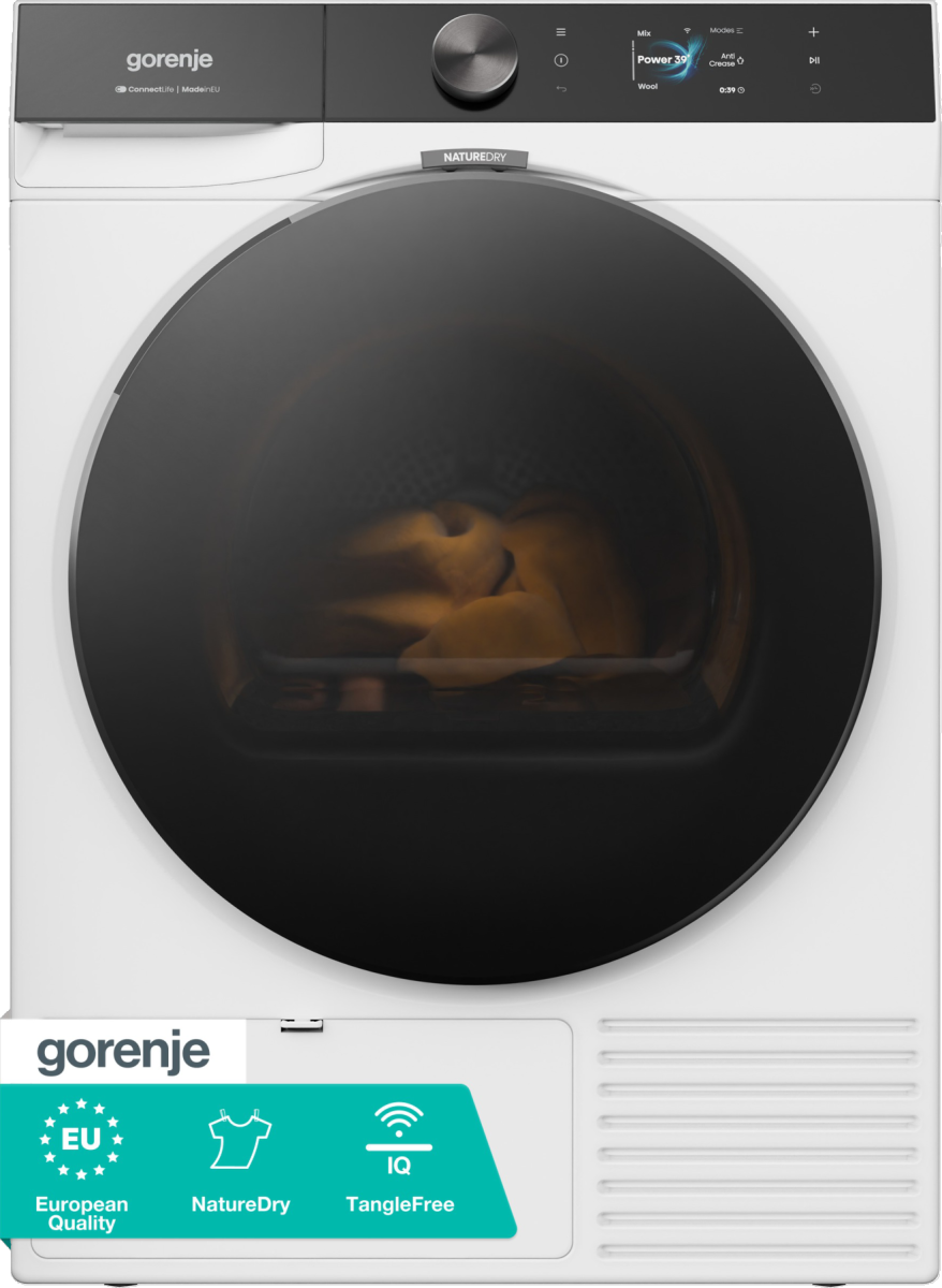 GORENJE Wärmepumpentrockner "DG89BP" G800 TFT-Farb-Display, NatureDry Schonung, TangleFree