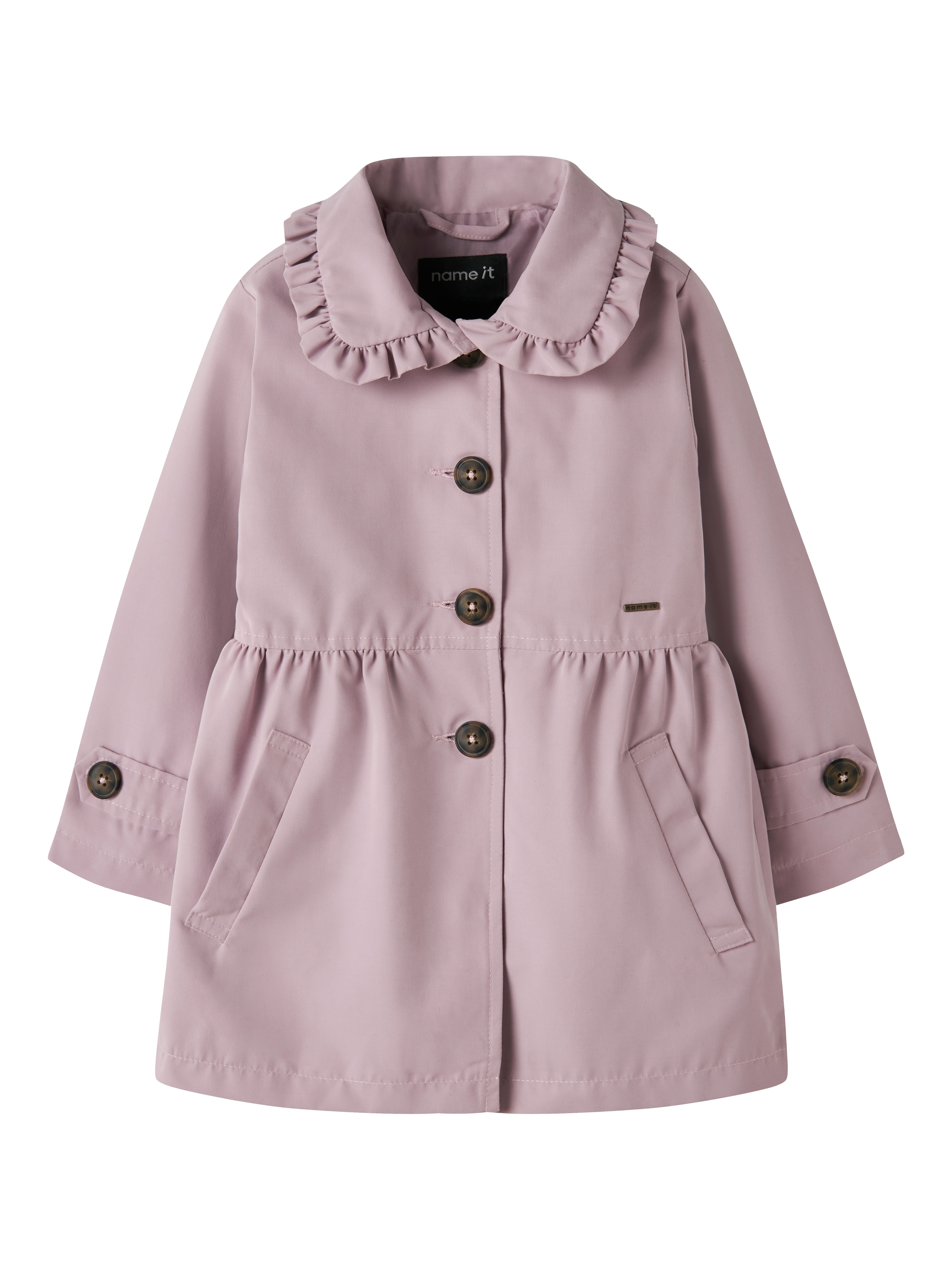 Name It Kurzmantel "NMFMADELIN TRENCH COAT NOOS" im romantischen Look