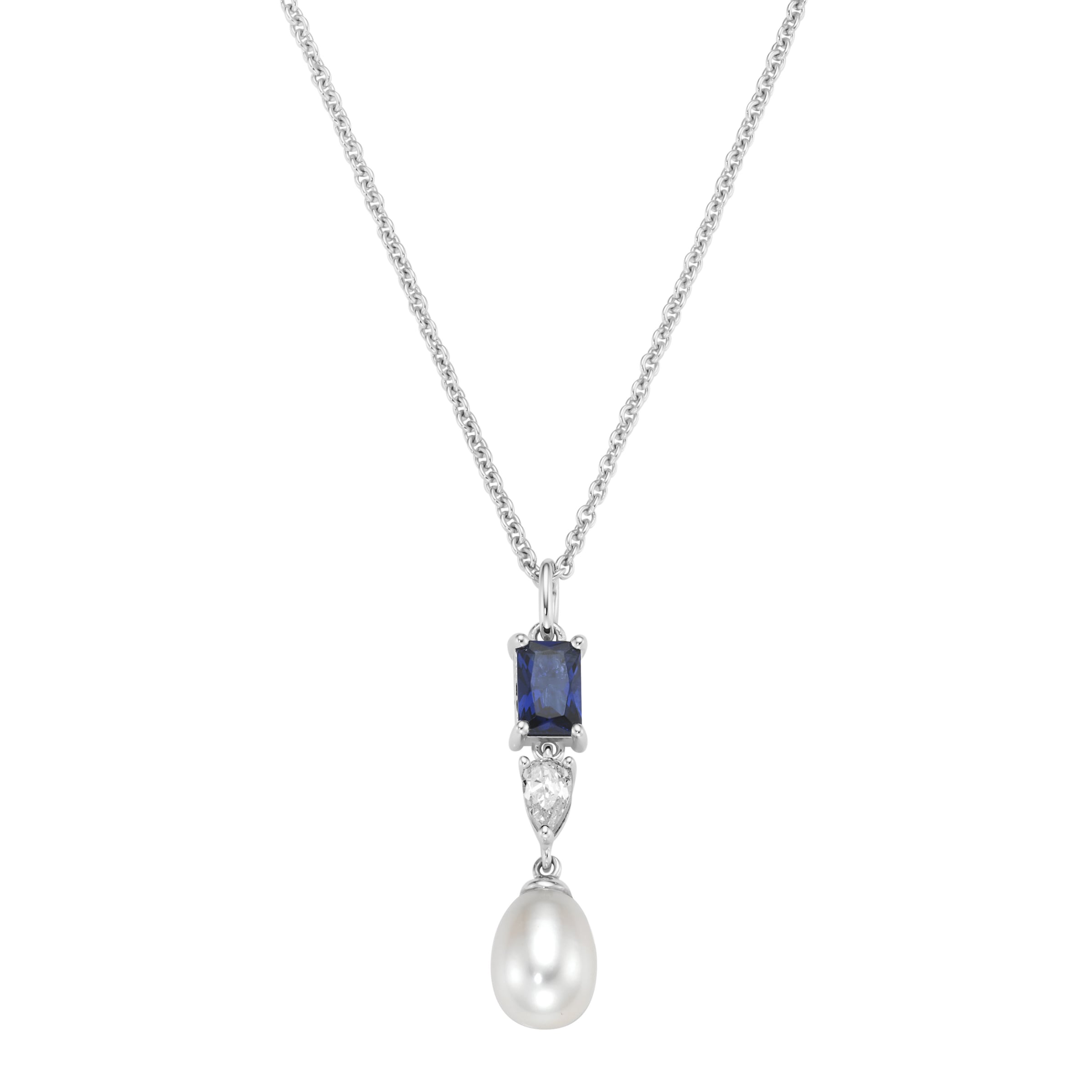 Smart Jewel Kette mit Anhänger »mit edlen Steinen und Süßwasser-Perle, Silber 925«