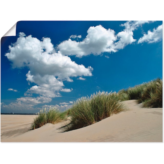 Black Friday Artland Wandbild »Himmel, Dünen und Meer«, Strand, (1 St.),  als Leinwandbild, Wandaufkleber oder Poster in versch. Größen | BAUR