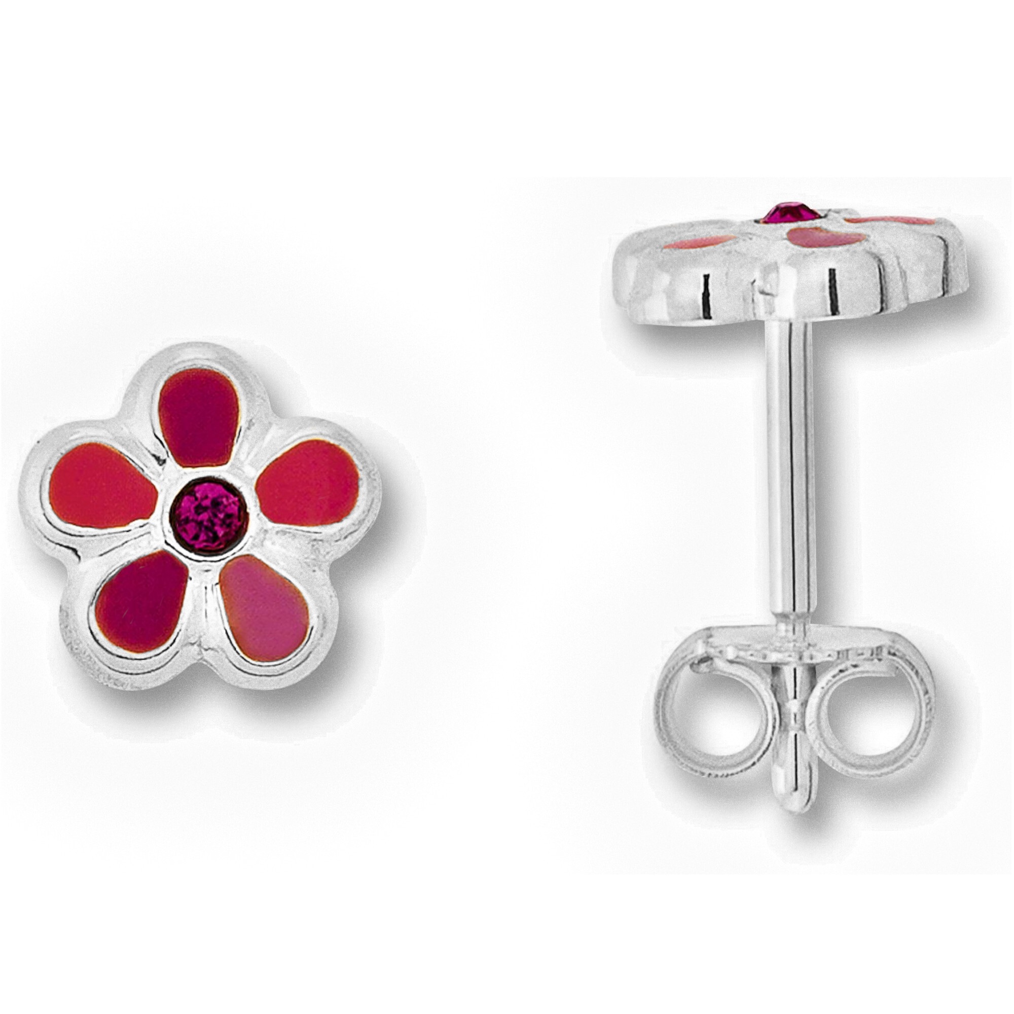 Paar Ohrhänger ONE ELEMENT "Zirkonia Blume Ohrringe Ohrstecker aus 925 Silber", silber, Ohrringe, Mädchen, Kinder, Silber 925 (Sterlingsilber), Ihr persönliches Symbol – liebevoll gearbeitet für jeden Tag 2