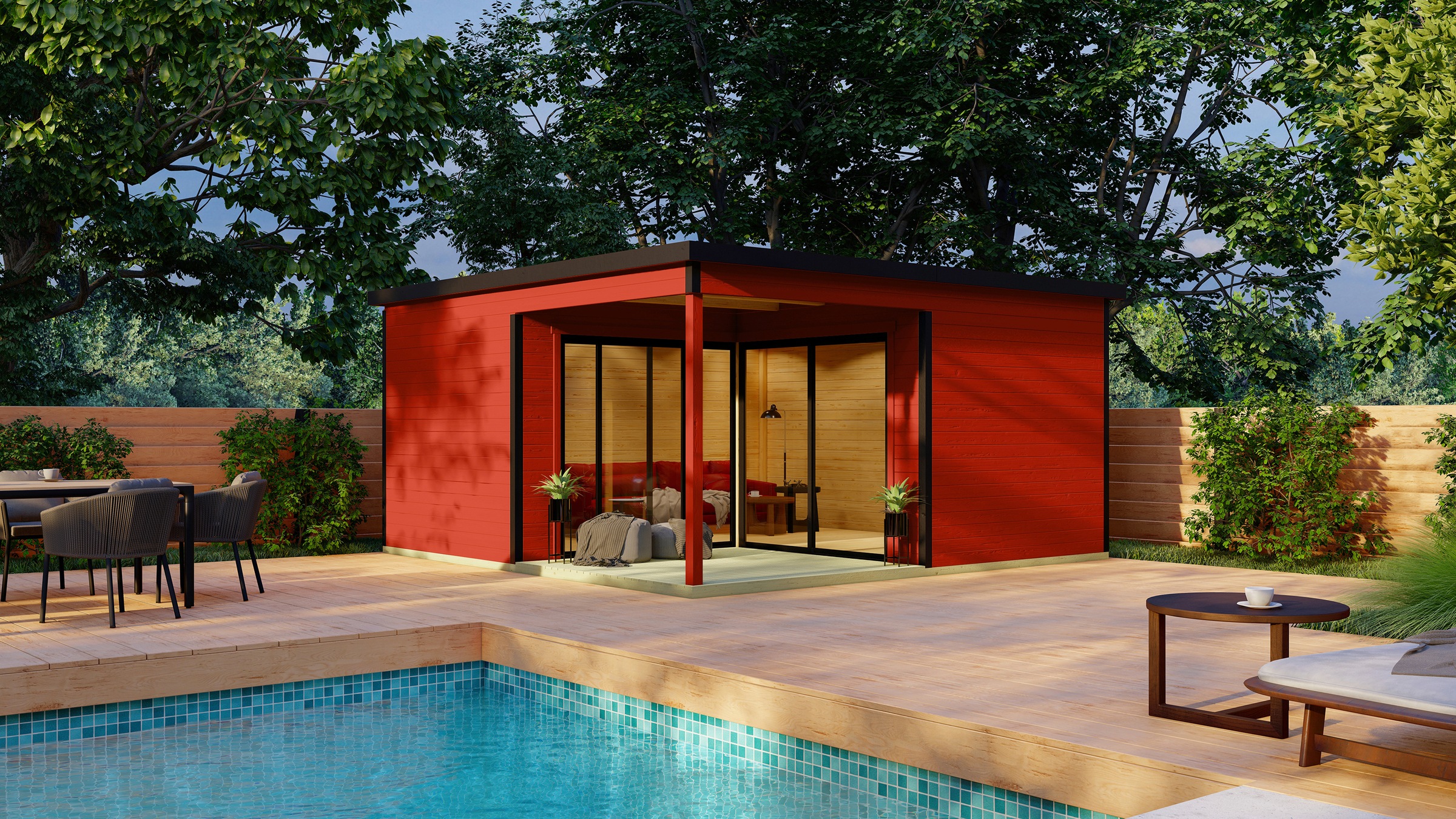 LASITA MAJA Gartenhaus "DOMEO 6 LOGGIA SCHWEDENROT/ANTHRAZIT", (Set), mit Ü günstig online kaufen