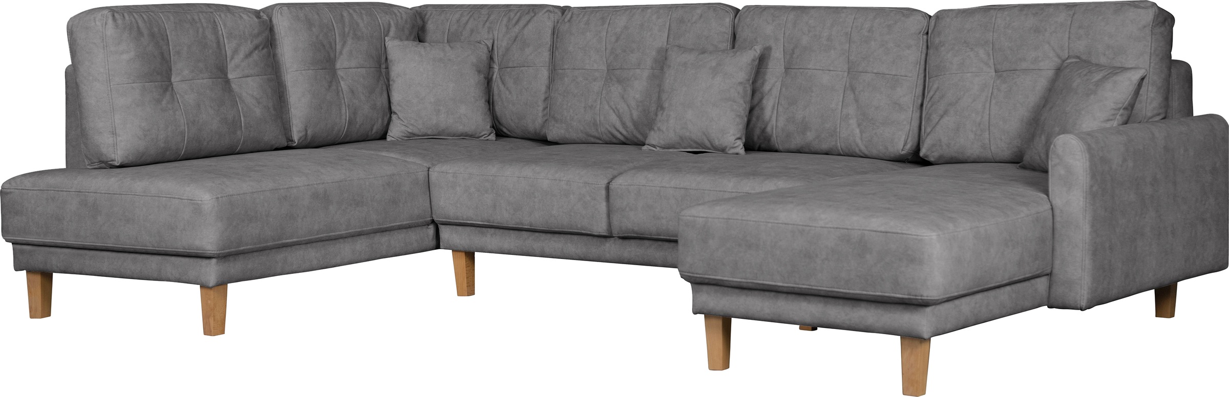 Home affaire Wohnlandschaft »TRIPLO U-Form wahlweise mit Schlaffunktion, B/T/H: 310/192/90 cm«, Schlafsofa, auch mit Bettkasten, Steppung im Rückenkissen