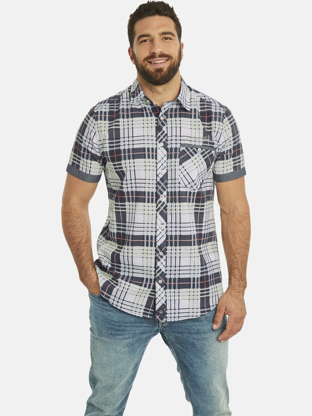 Jan Vanderstorm Karohemd "Kurzarmhemd AGNE" günstig online kaufen