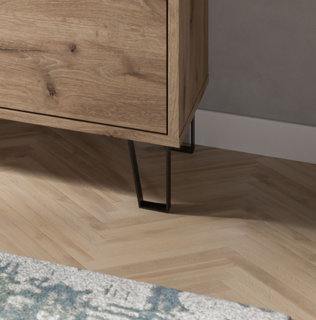 INOSIGN Lowboard »BALTIC, Breite 184cm, grifflose Fronten, Metall-Füße,4 Türen, 4 Fächer«, TV-Möbel, TV-Schrank, TV-Lowboard, Mediaboard