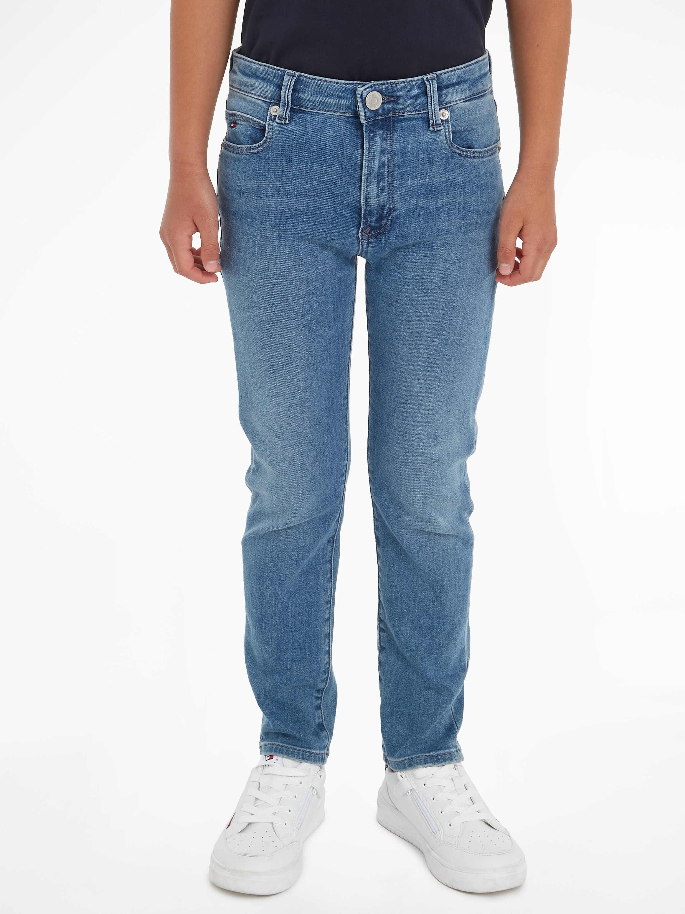 | Hilfiger Logostickereien Straight-Jeans STRAIGHT«, »MODERN BAUR Tommy mit bestellen online