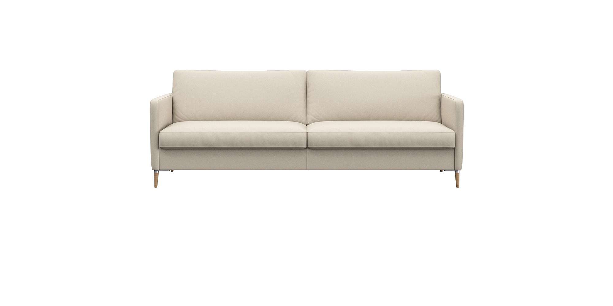 FLEXLUX 3-Sitzer "Fiore, super Sitzkomfort durch Kaltschaum im Sitz" schmale Armlehnen, Füße Alu+ Eiche
