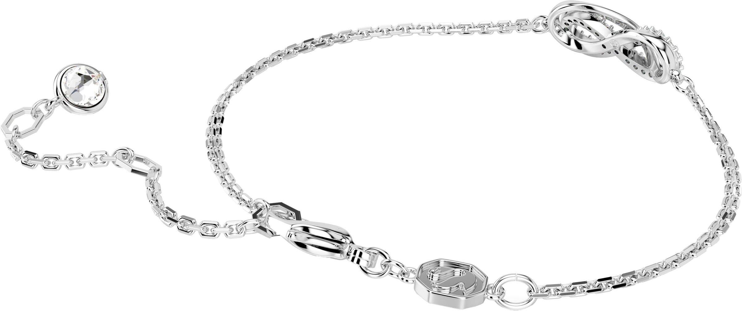 Armband SWAROVSKI "Hyperbola" Gr. M, silber (metallfarben, kristallweiß, kristallweiß), Armbänder, Damen, M, Metall, Armband, mit Swarovski Kristall 3