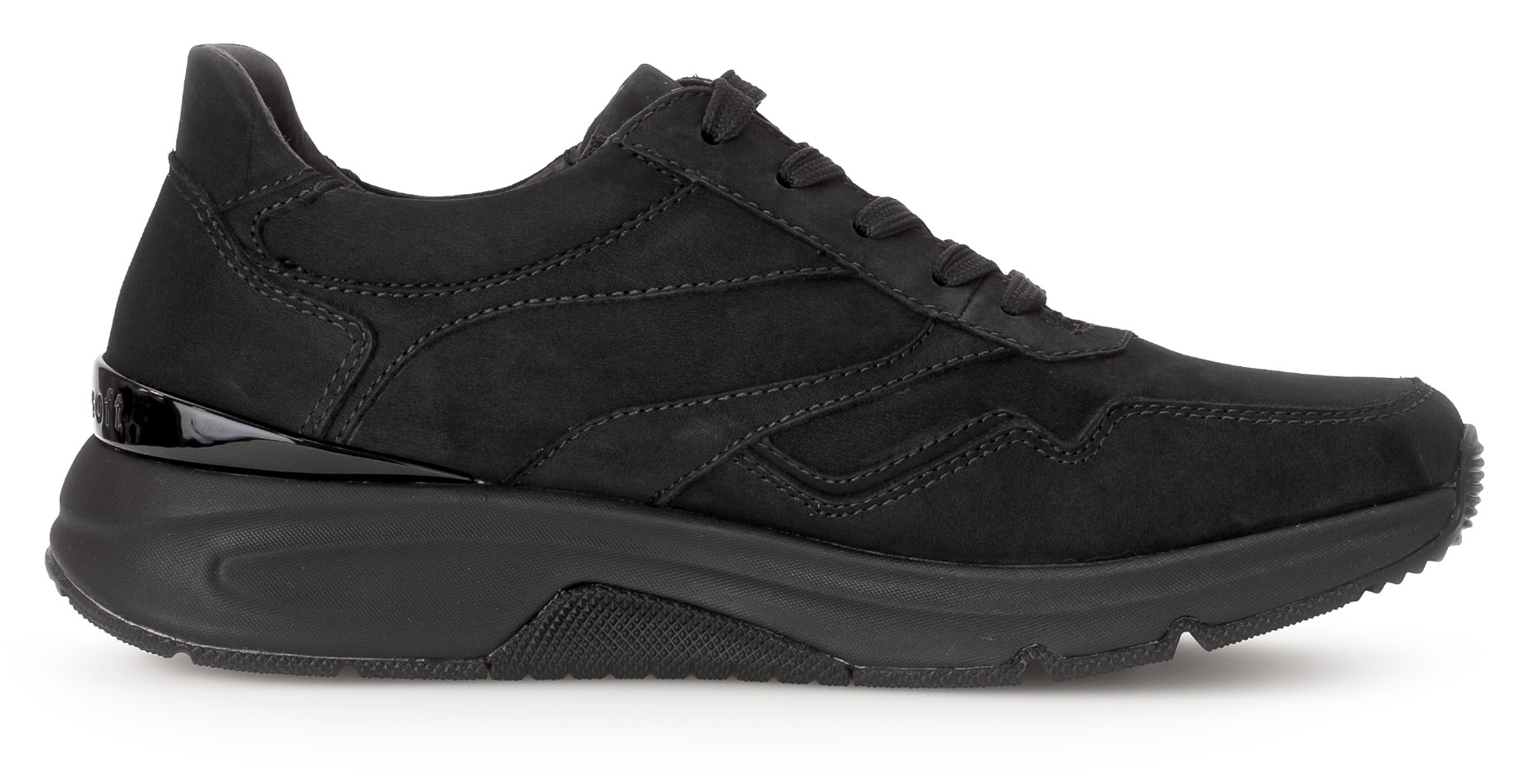 Gabor Rollingsoft Keilsneaker, Freizeitschuh, Halbschuh, Schnürschuh, Logoschriftzug an der Ferse