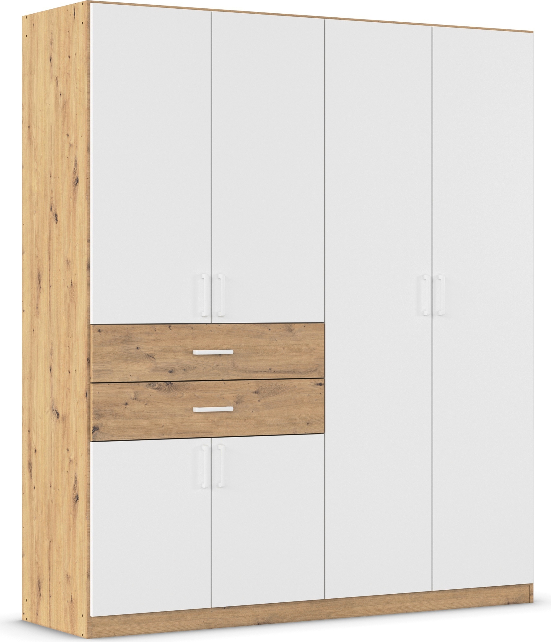 rauch 1100000002199 "Kleiderschrank Schrank Garderobe MAIKA mit Dekor-Front" 2 Schubladen, in verschiedenen Breiten, Höhen, Farben, MADE IN GERMANY