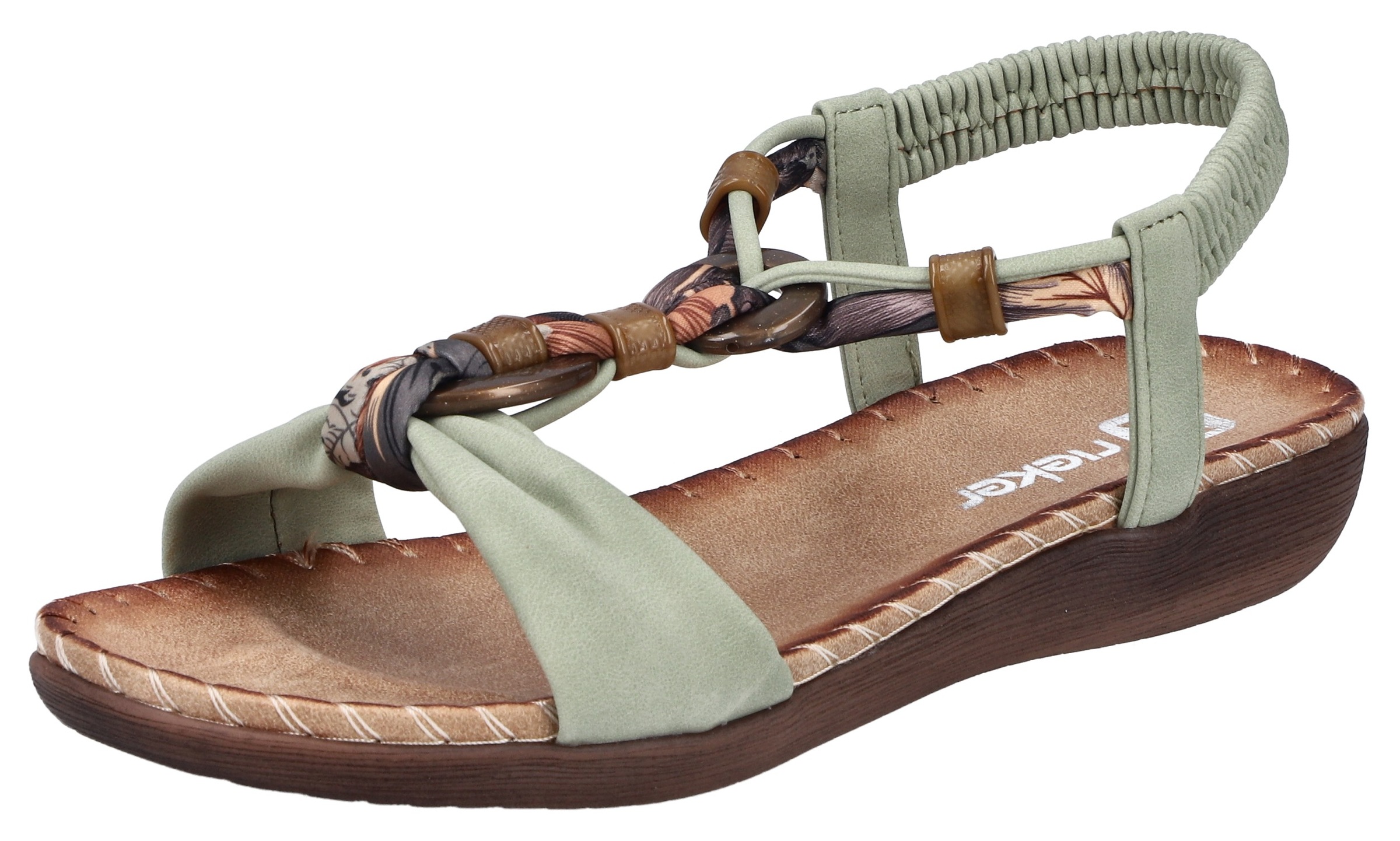 Rieker Sandale  Sommerschuh, Urlaubsschuh, Fersenriemchen mit Gummizug