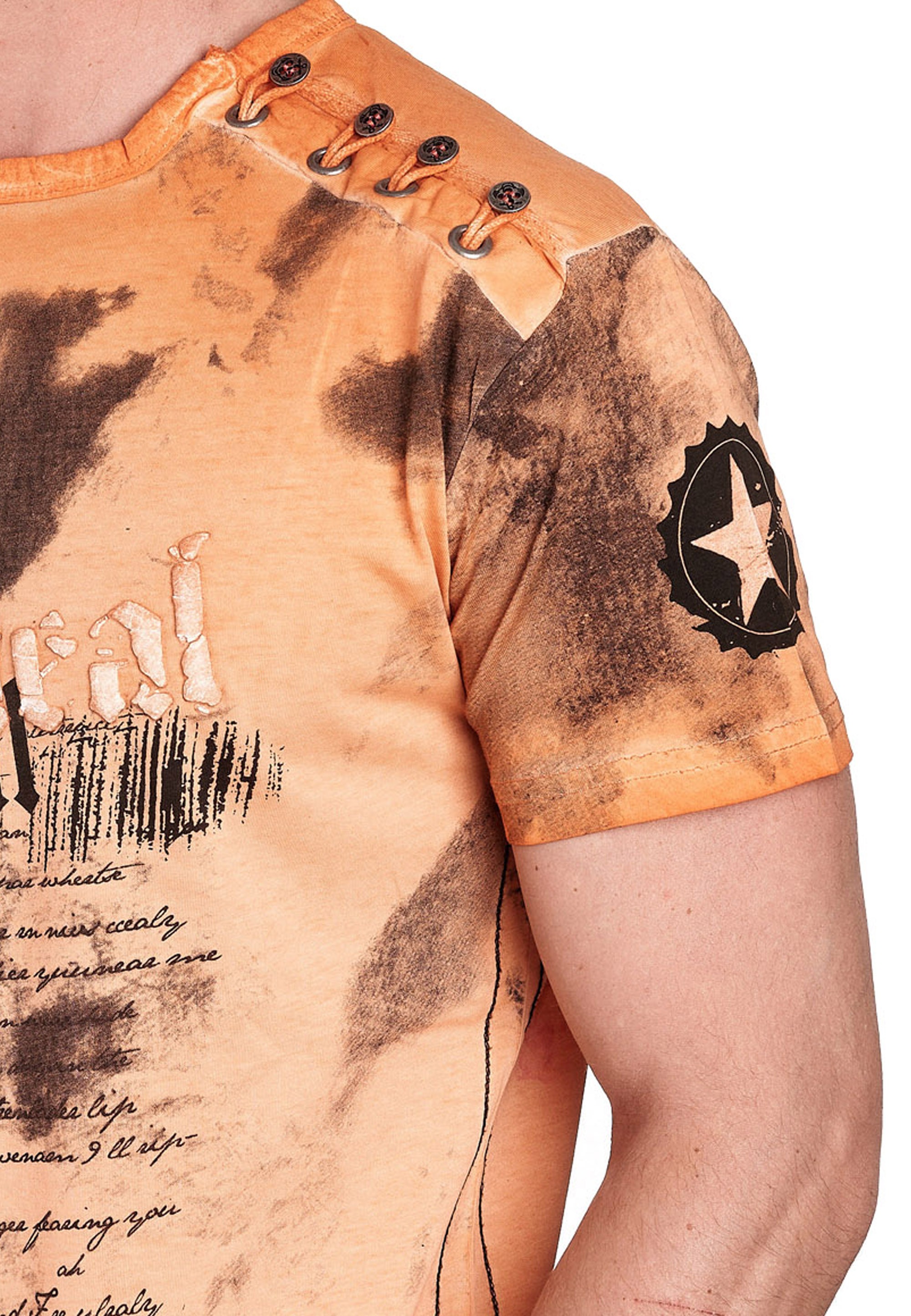 Rusty Neal T-Shirt, in tollem Batik-Design