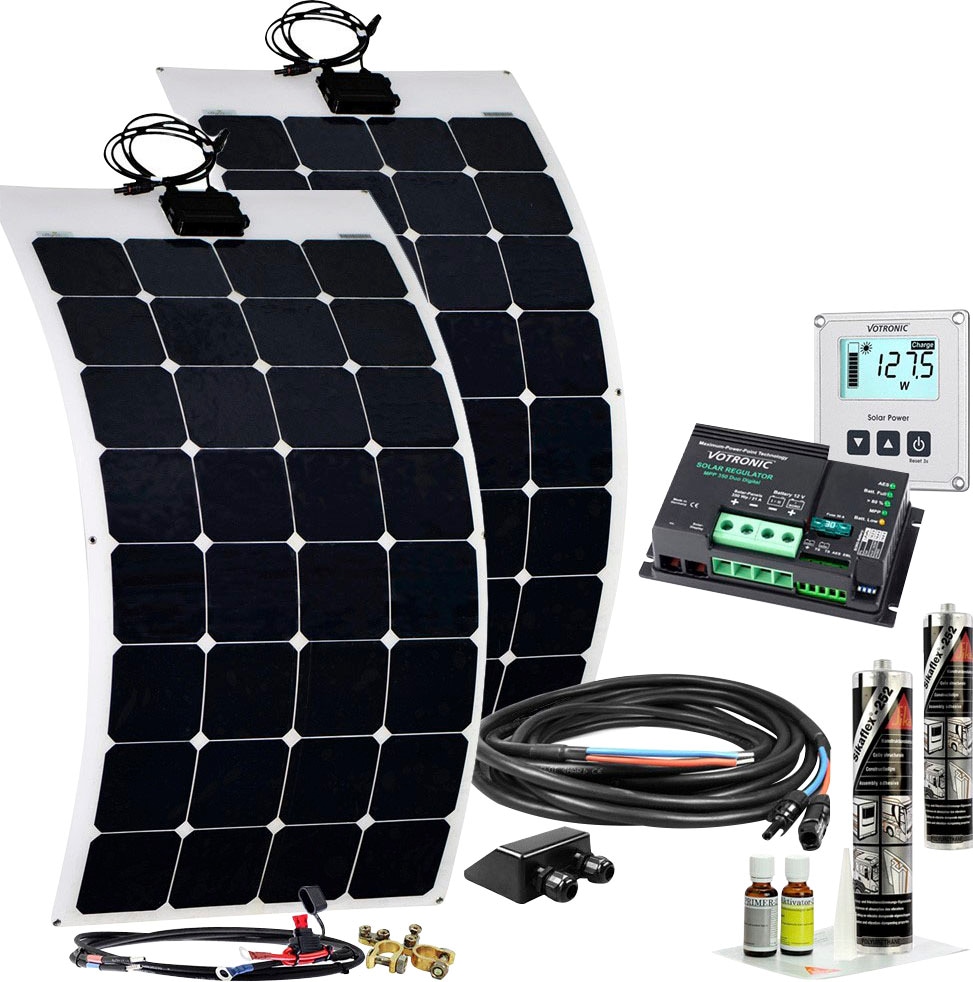 Solaranlage "Wohnmobil Solaranlage SPR-F 240W 12V EBL optional", schwarz, Solarmodule, Flexibles High-End Solarmodul