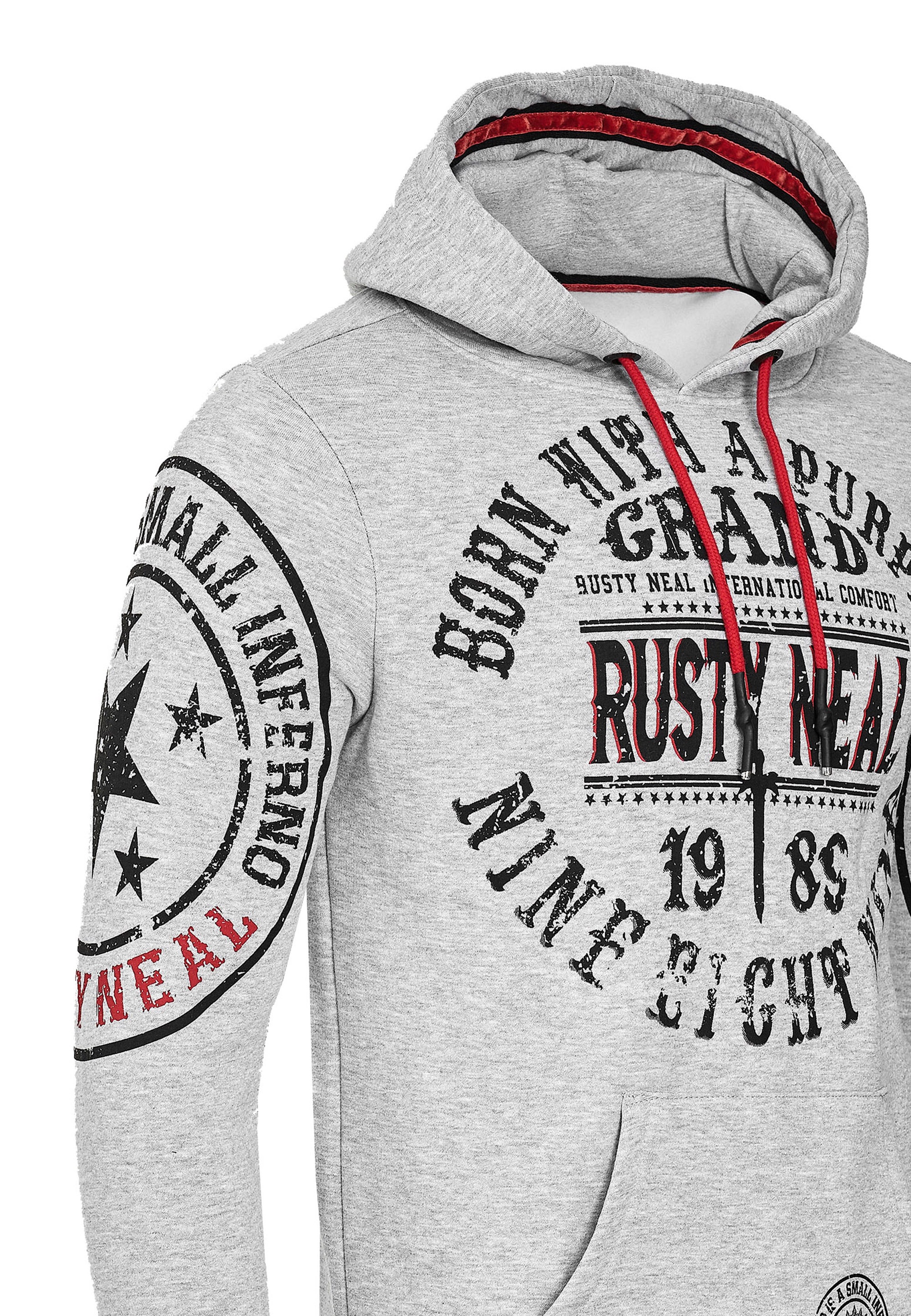 Rusty Neal Kapuzensweatshirt, mit coolen Markenprints