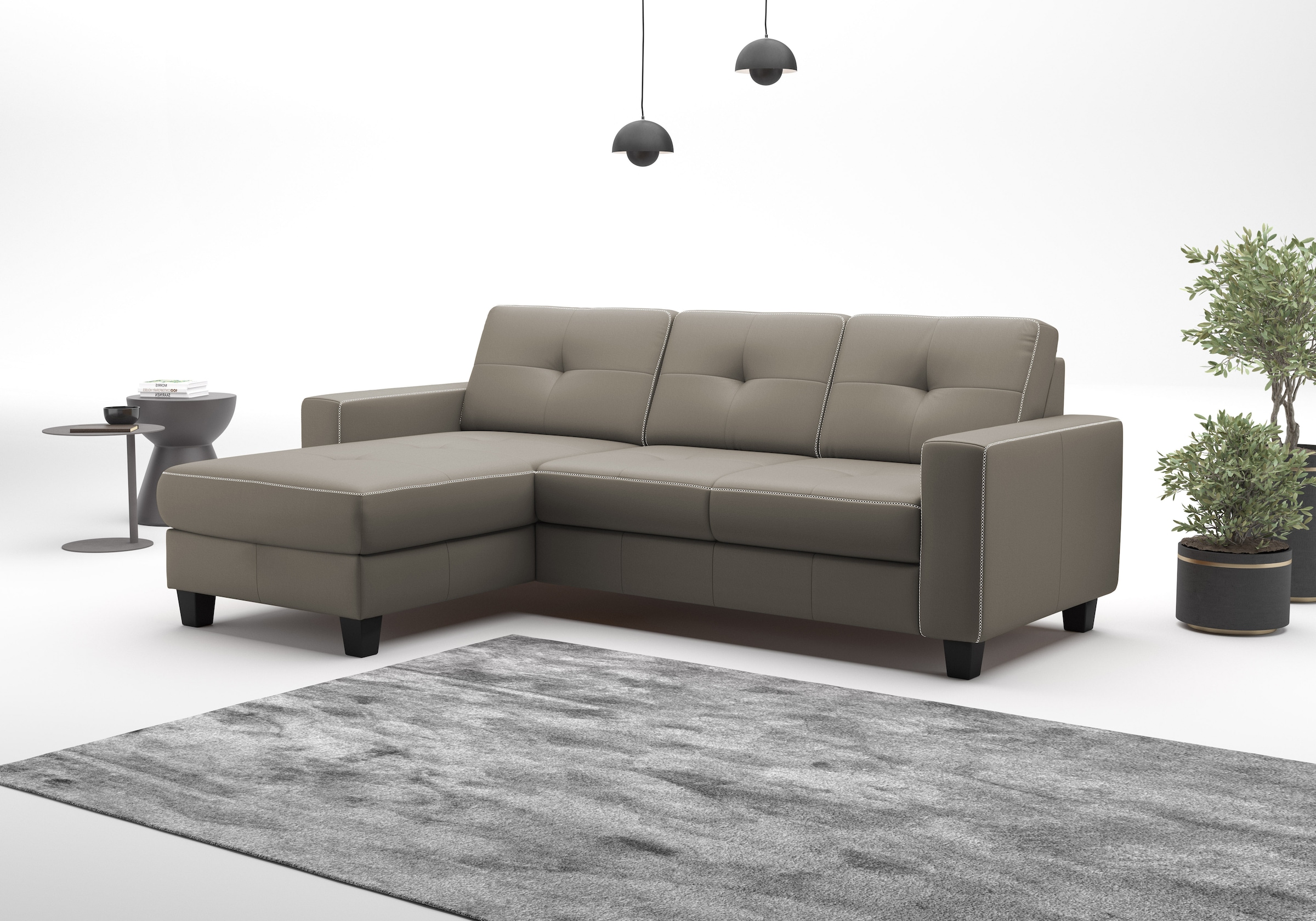 OTTO home Ecksofa "Varese" wahlweise mit Schlaffunktion und Bettkasten
