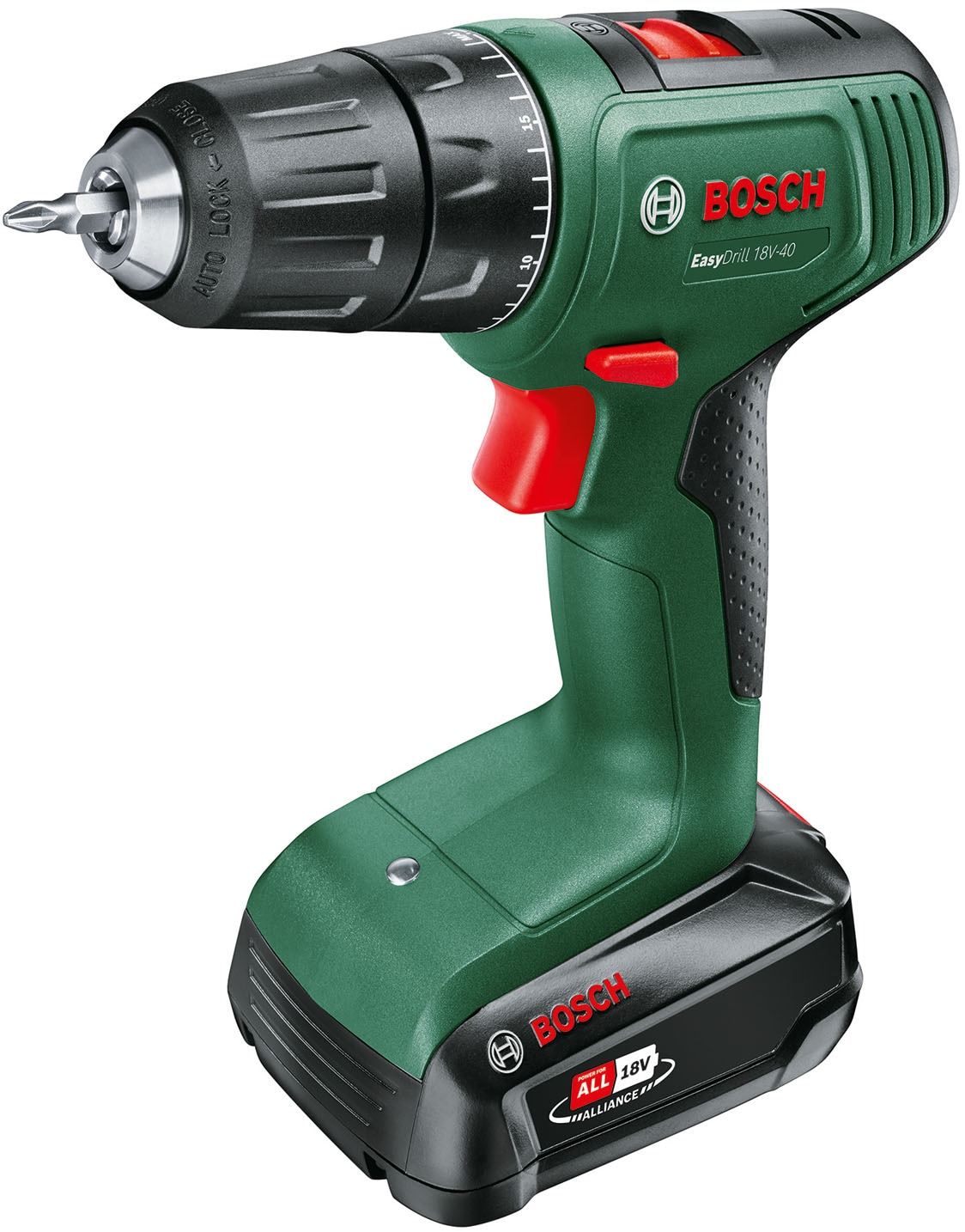 Bosch Home & Garden Akku-Bohrschrauber »EasyDrill 18V-40«, inkl. 2x Akkus 1,5 Ah und Ladegerät AL 18V-20, im Tragekoffer