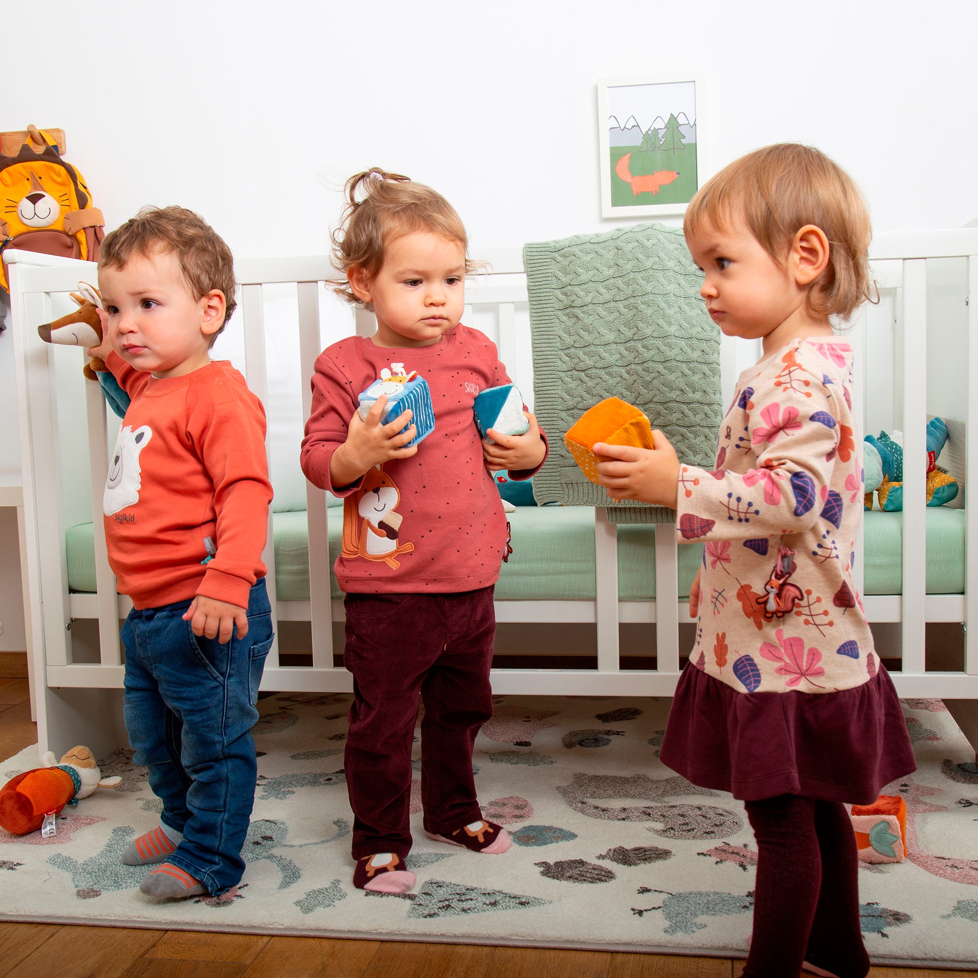 Sigikid Greifspielzeug »PlayQ, Yellow, Aktiv-Würfel Set«