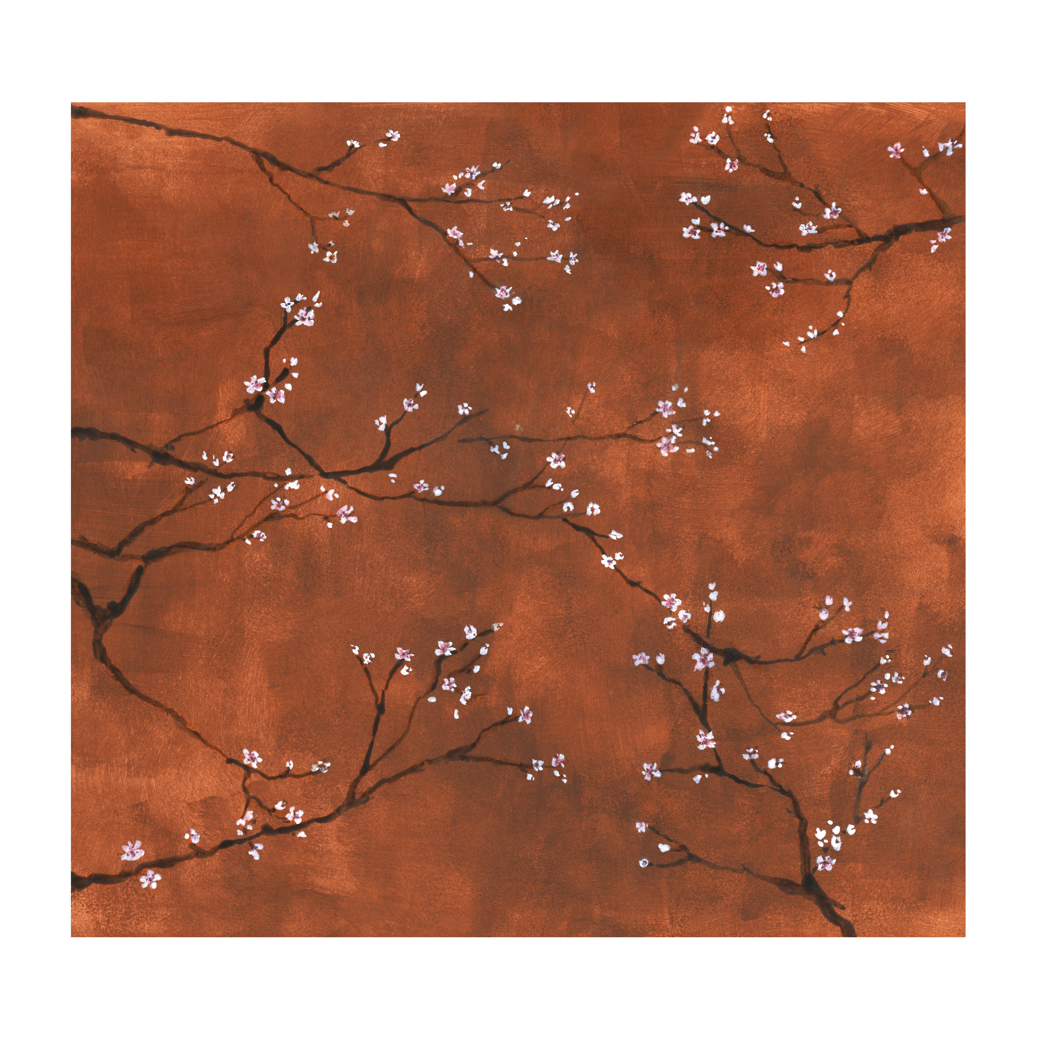 Superfresco Easy "Chinesische Blüte" botanisch glatt Terra - 300x280cm
