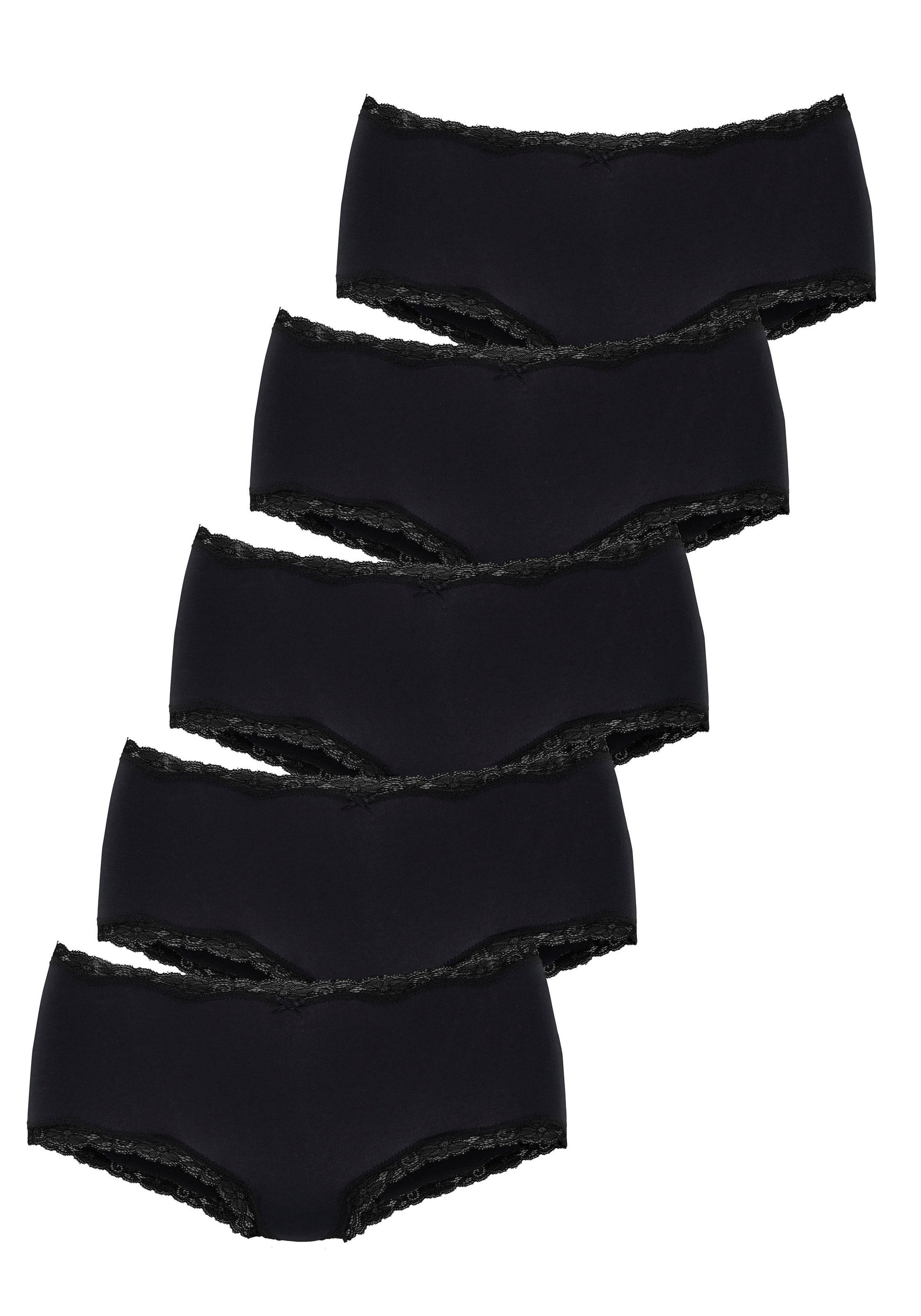 Vivance Panty 5er-Pack, aus elastischer Baumwolle, unifarbene Optik